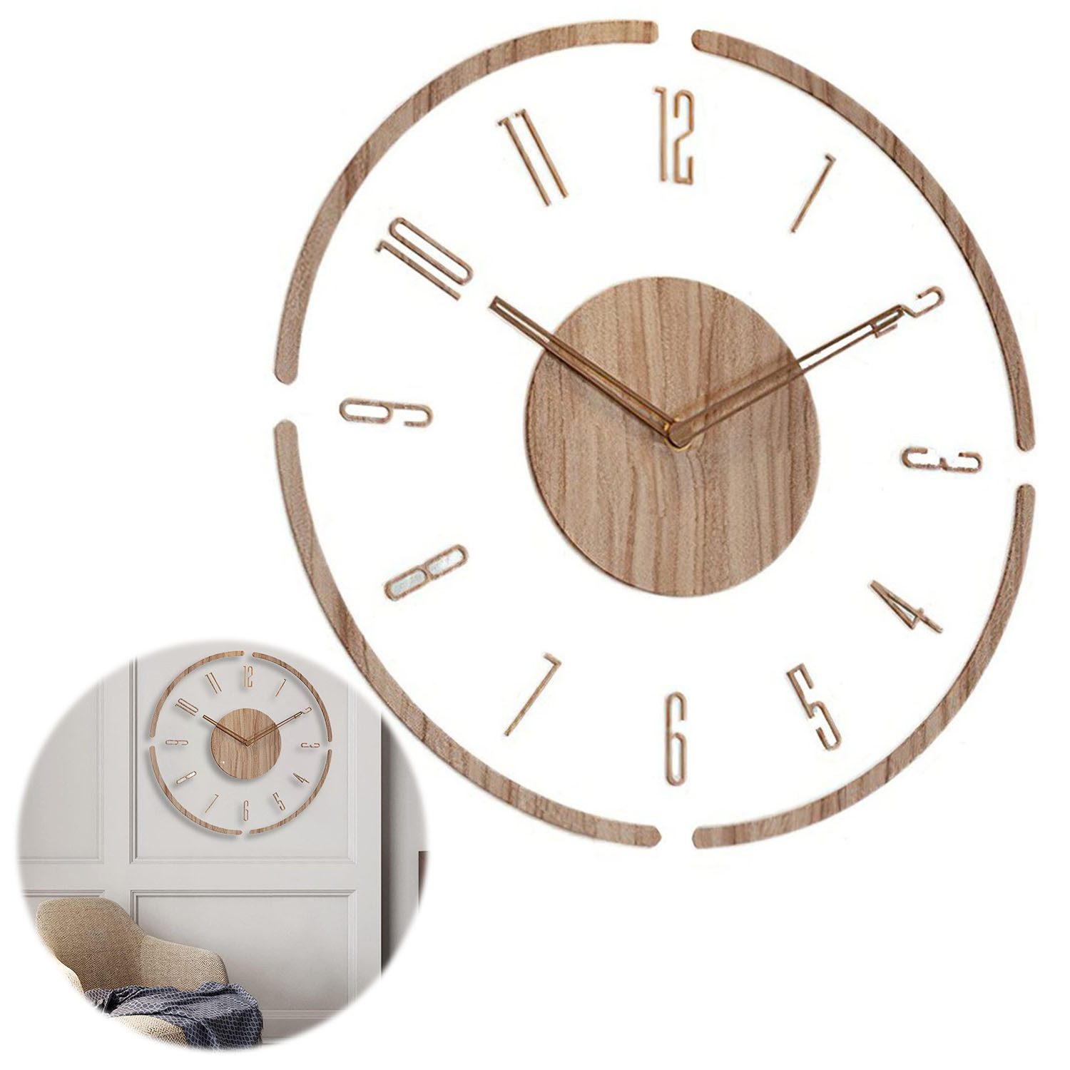 ZEUOPQ Wanduhr Wanduhren Holzwanduhr dekorative Wanduhr günstig online kaufen