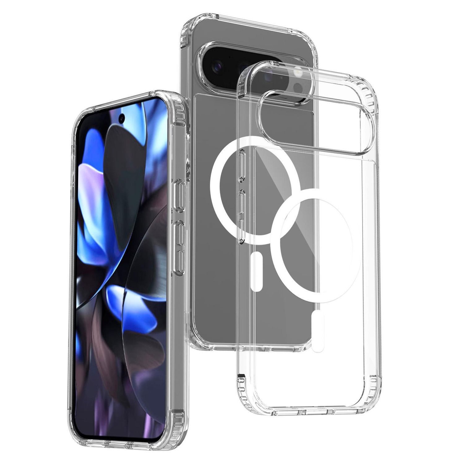 Wigento Handyhülle Für Google Pixel 10 Pro XL Skin Feel MagSafe Hybrid Hülle Transparent, Hybrid Schutzhülle mit MagSafe Unterstützung