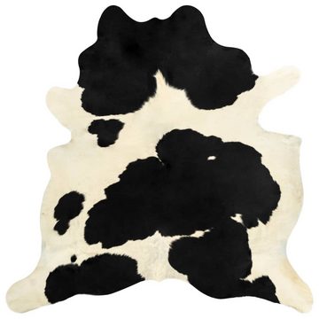 Teppich Echtes Rindsleder Schwarz und Weiß 150x170 cm, furnicato, Rechteckig
