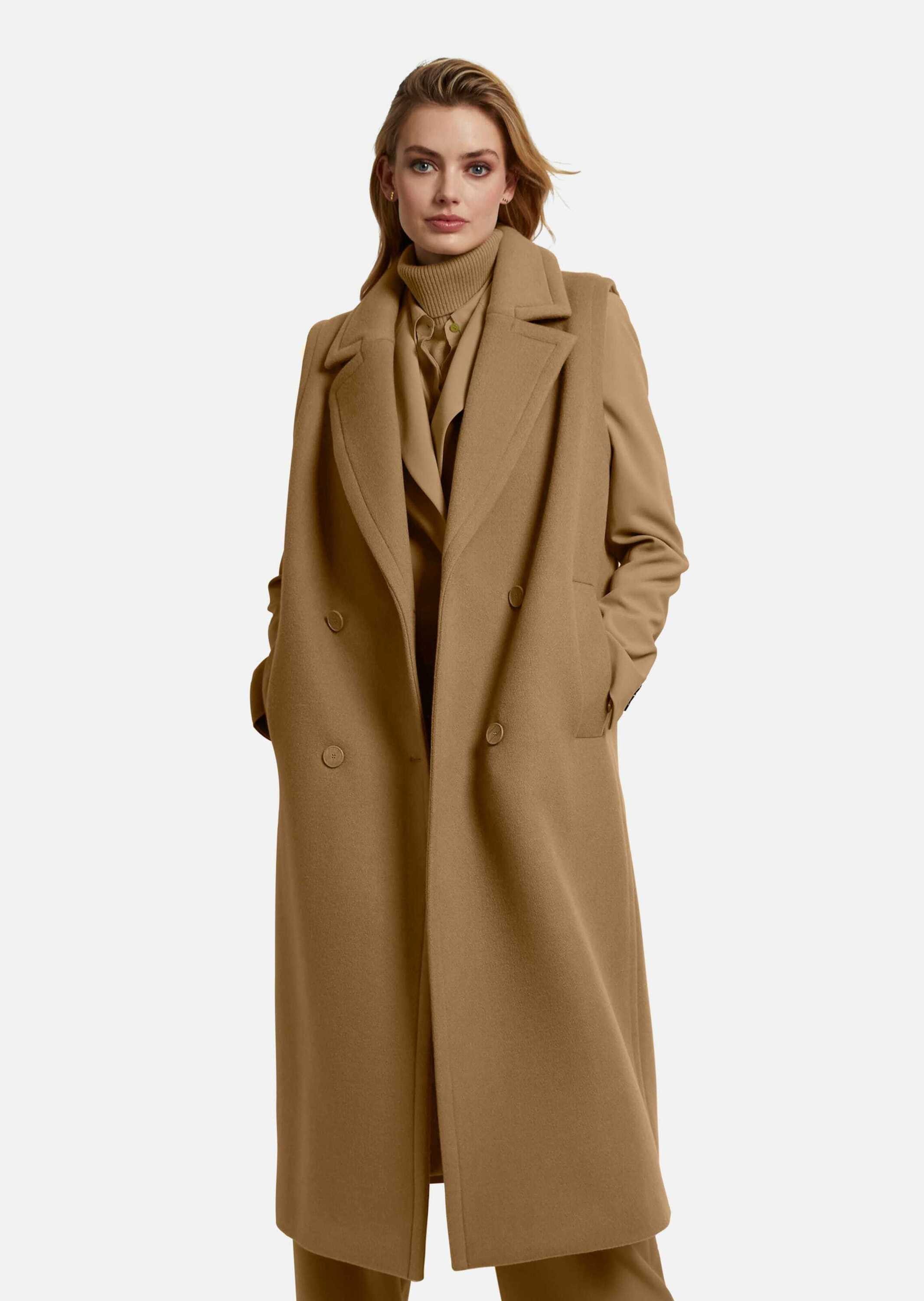 Kurzweste Ärmellose Longweste im Mantel-Look