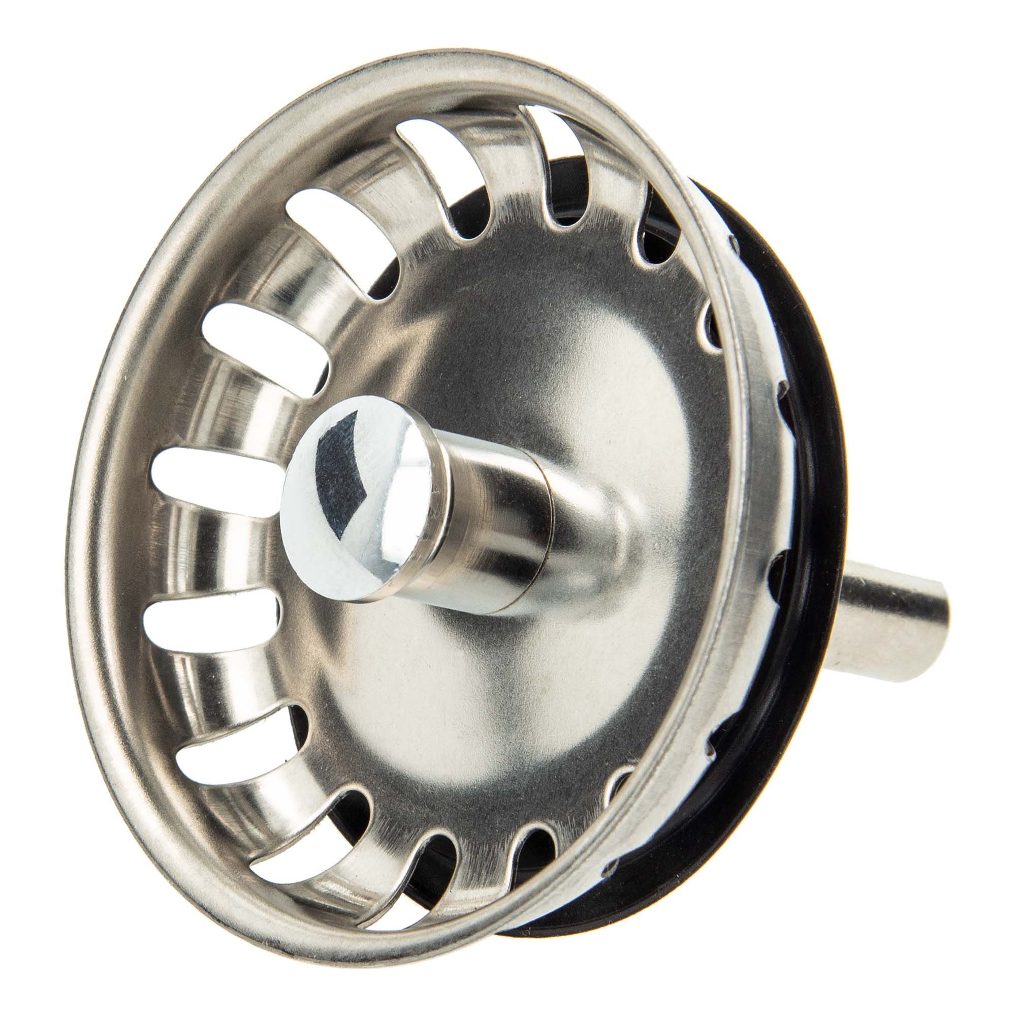 tecuro Siphon Siebkörbchen Siebkorb Ø 54 mm mit Metall-Führungsstange 8 mm und Kugel