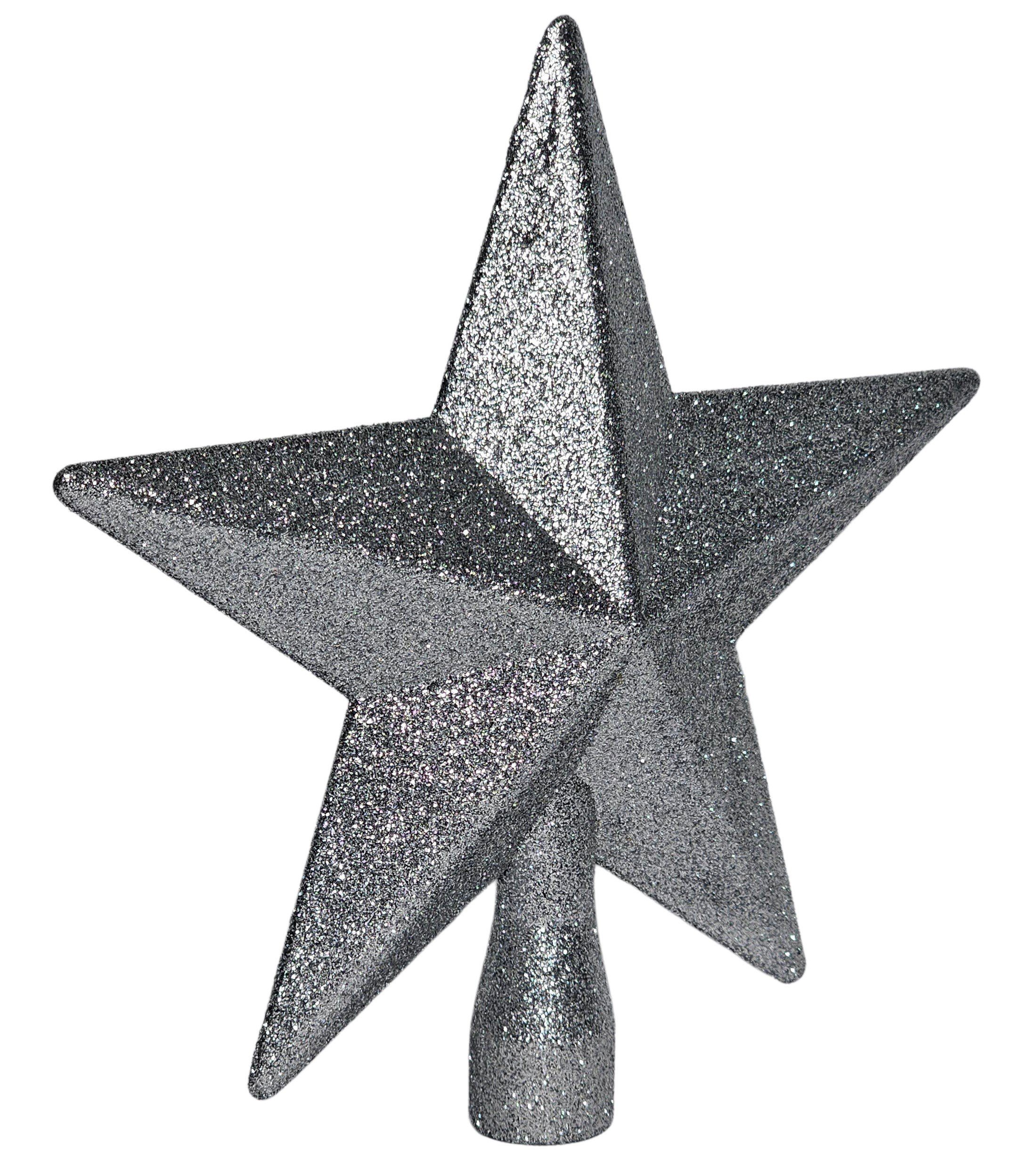 Bambelaa! Christbaumspitze Bambelaa! Weihnachtsbaumspitze Christbaum Glitzernd Stern 18 cm Silber