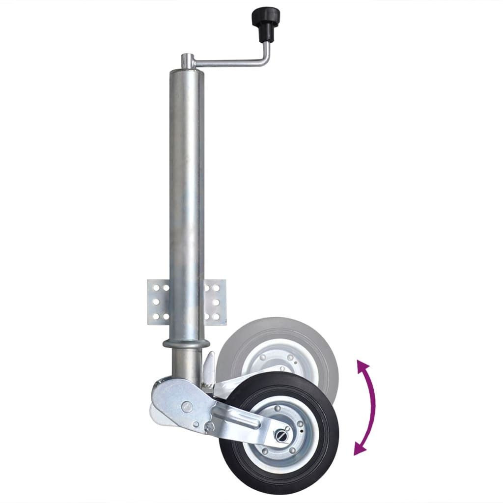 vidaXL Anhänger Stützrad 60 mm mit 2 Stützrohren und 2 Klemmen, 5-tlg.