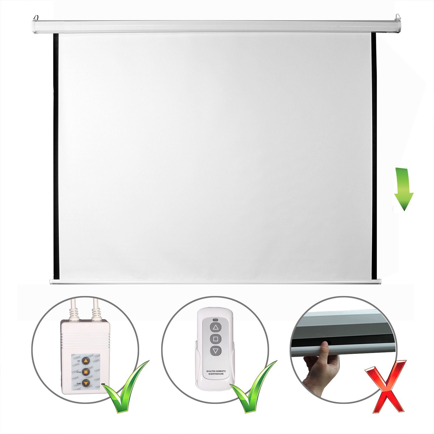 CCLIFE Motorleinwand Elektrisch Beamer Leinwand Projektionsleinwand heimkino Motorleinwand (Fernbedienung) – Bild 4 von 5