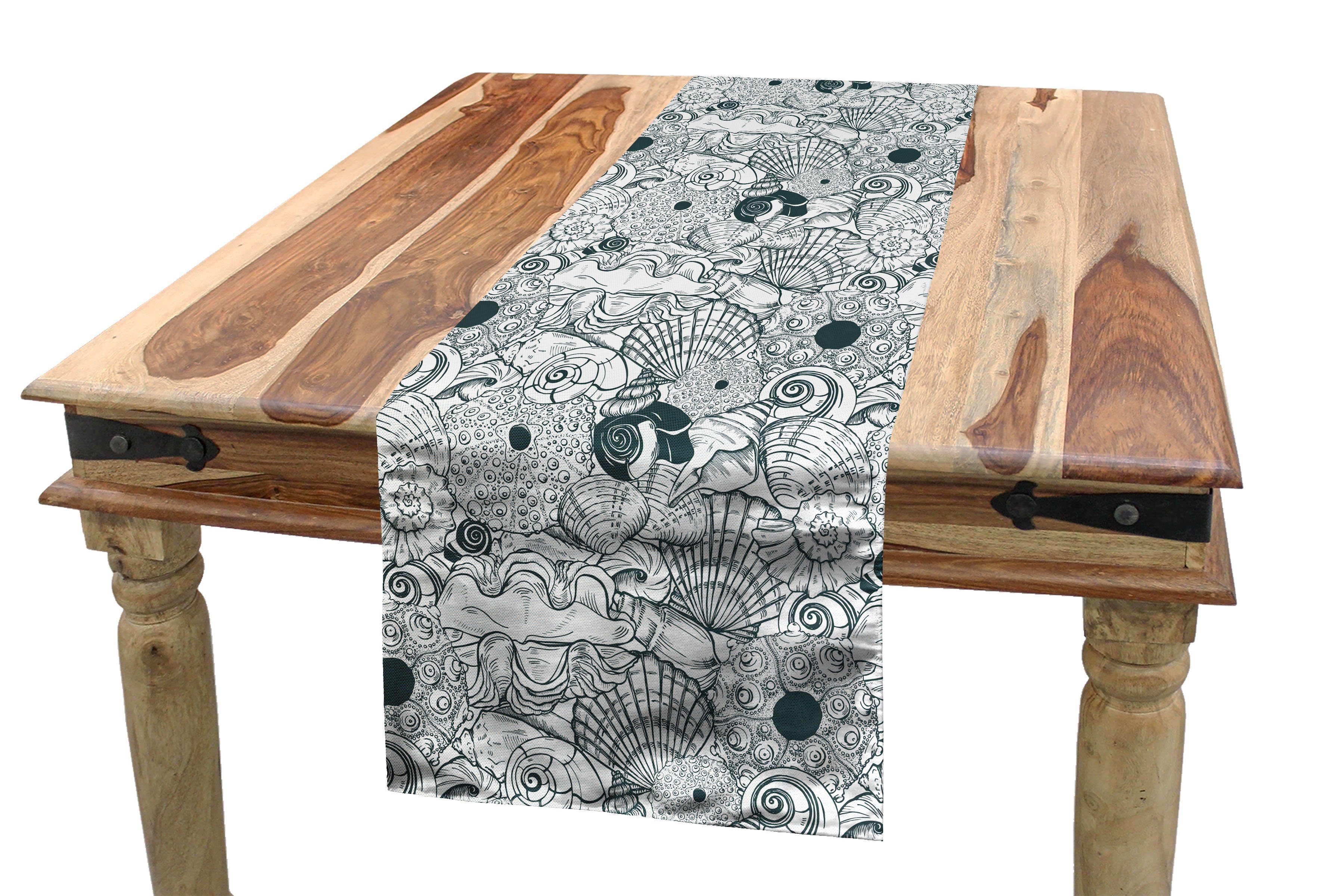 Abakuhaus Tischläufer Esszimmer Küche Rechteckiger Dekorativer Tischläufer, Unterwasser- Sea Shells und Urchins