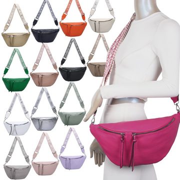 EAAKIE Gürteltasche Bauchtasche XL Umhängetasche Crossbody-Bag Hüfttasche Kunstleder Italy, als Schultertasche, CrossOver, Umhängetasche tragbar