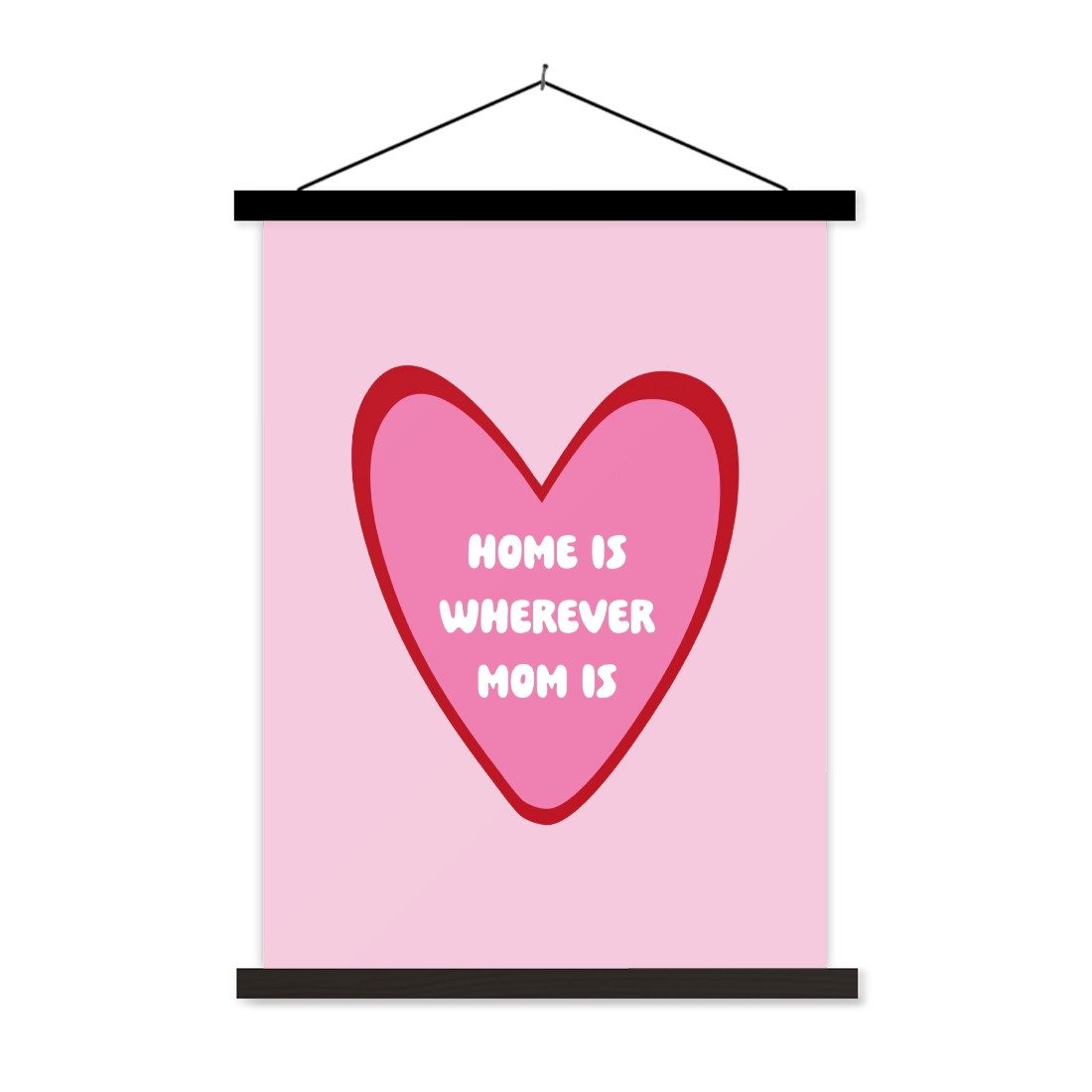 MuchoWow Poster Zitat - Mutter - Rosa, (1 St), Magnetische Posterleiste, Holzleisten, Textilposter, 60x80 cm