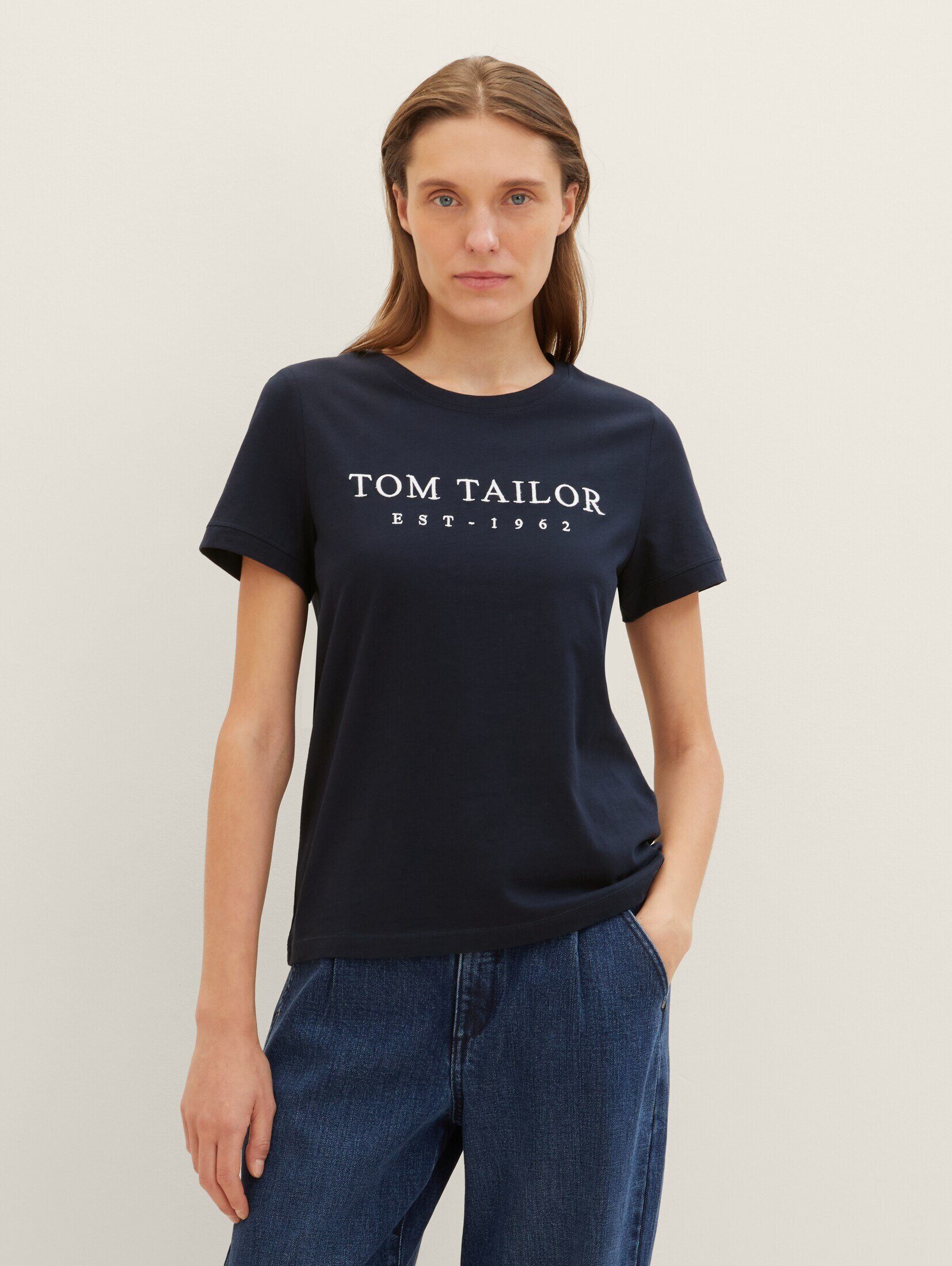 TOM TAILOR T-Shirt T-Shirt mit gesticktem Logo