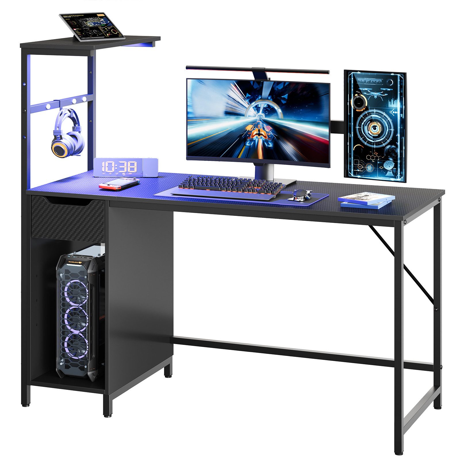 Bestier Computertisch Gaming Tisch mit Schublade, günstig online kaufen