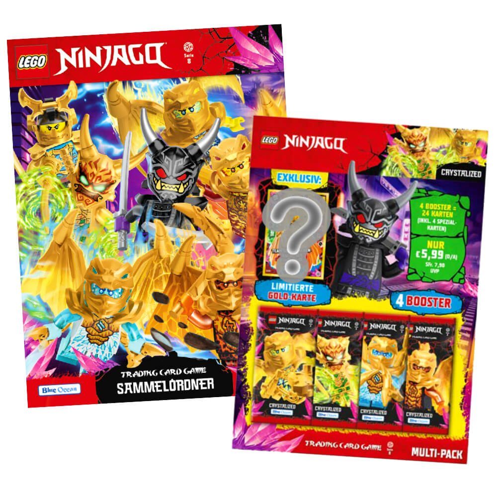 Blue Ocean Sammelkarte »Lego Ninjago Karten Trading Cards Serie 8 -  CRYSTA«, Ninjago 8 Crystalized - 1 Mappe + 1 Multipack Karten