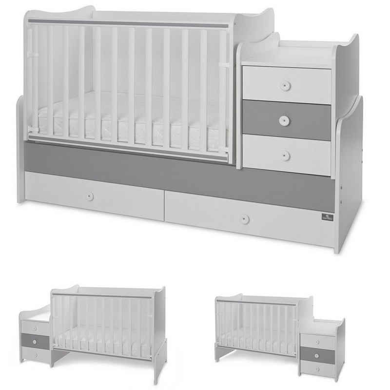 Lorelli Komplettbett Babybett Maxi Plus New, Schaukelfunktion Jugendbett Schrank Schreibtisch