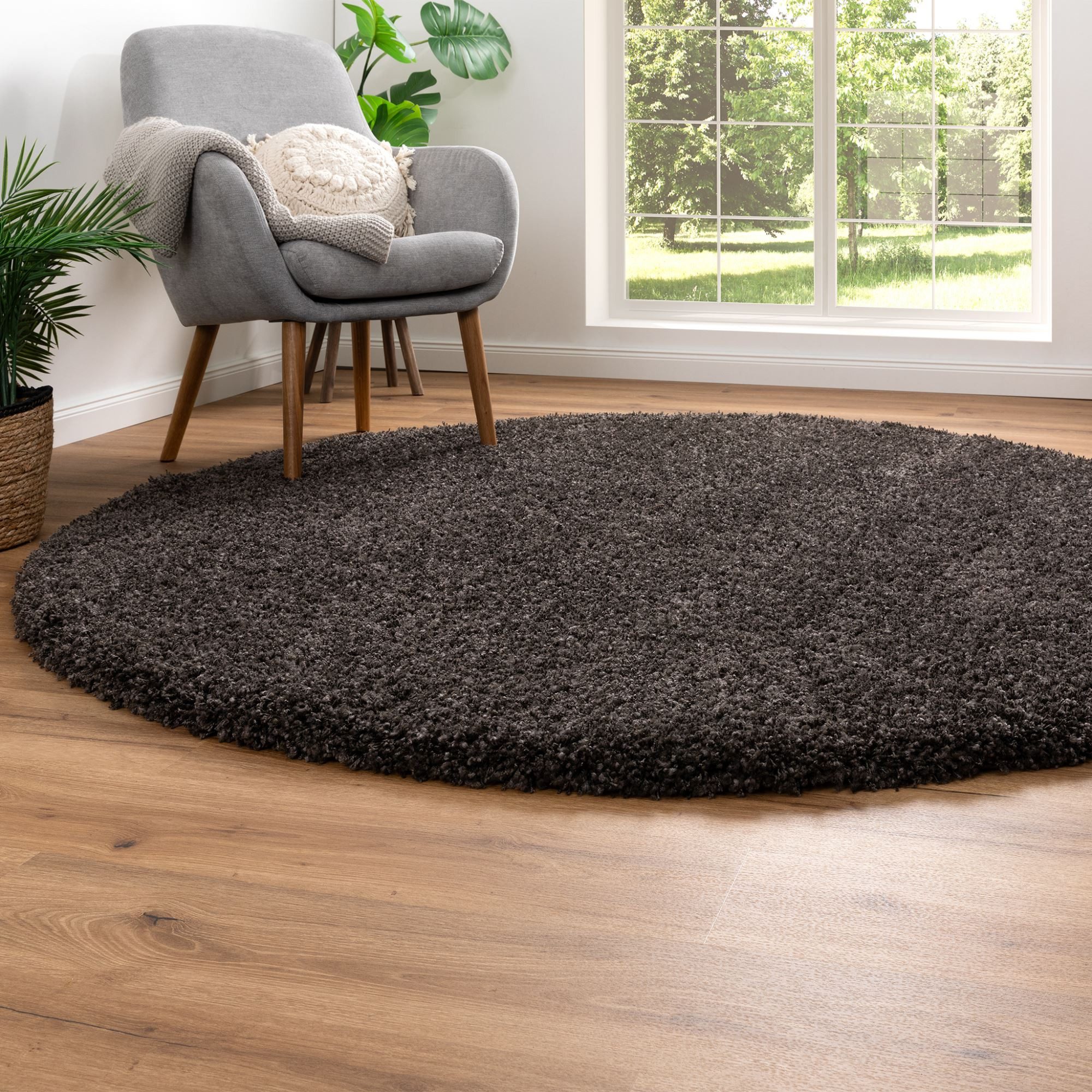 Steffensmeier Hochflor-Teppich Twilight - Rund, rund, günstig online kaufen