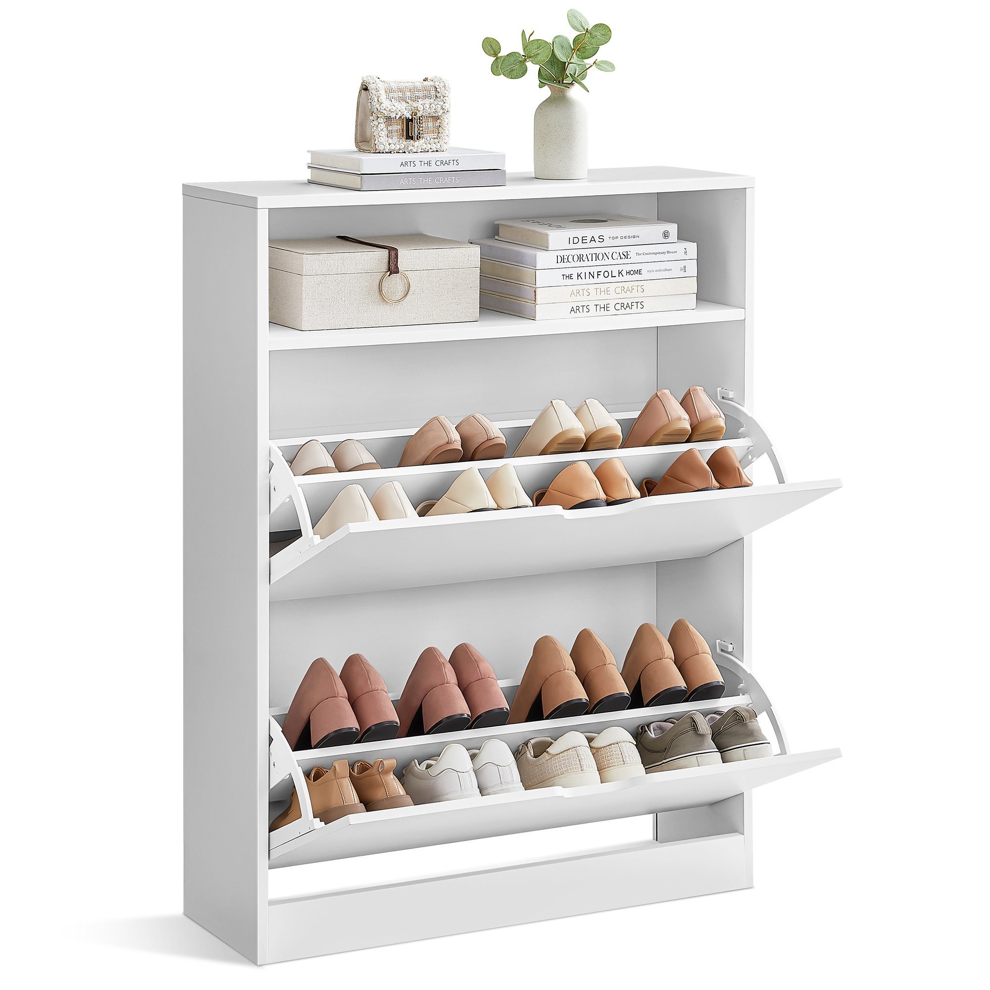 VASAGLE Schuhschrank Schuhregal Mit 2 oder 3 Klappen und zusätzlichen Fäche günstig online kaufen