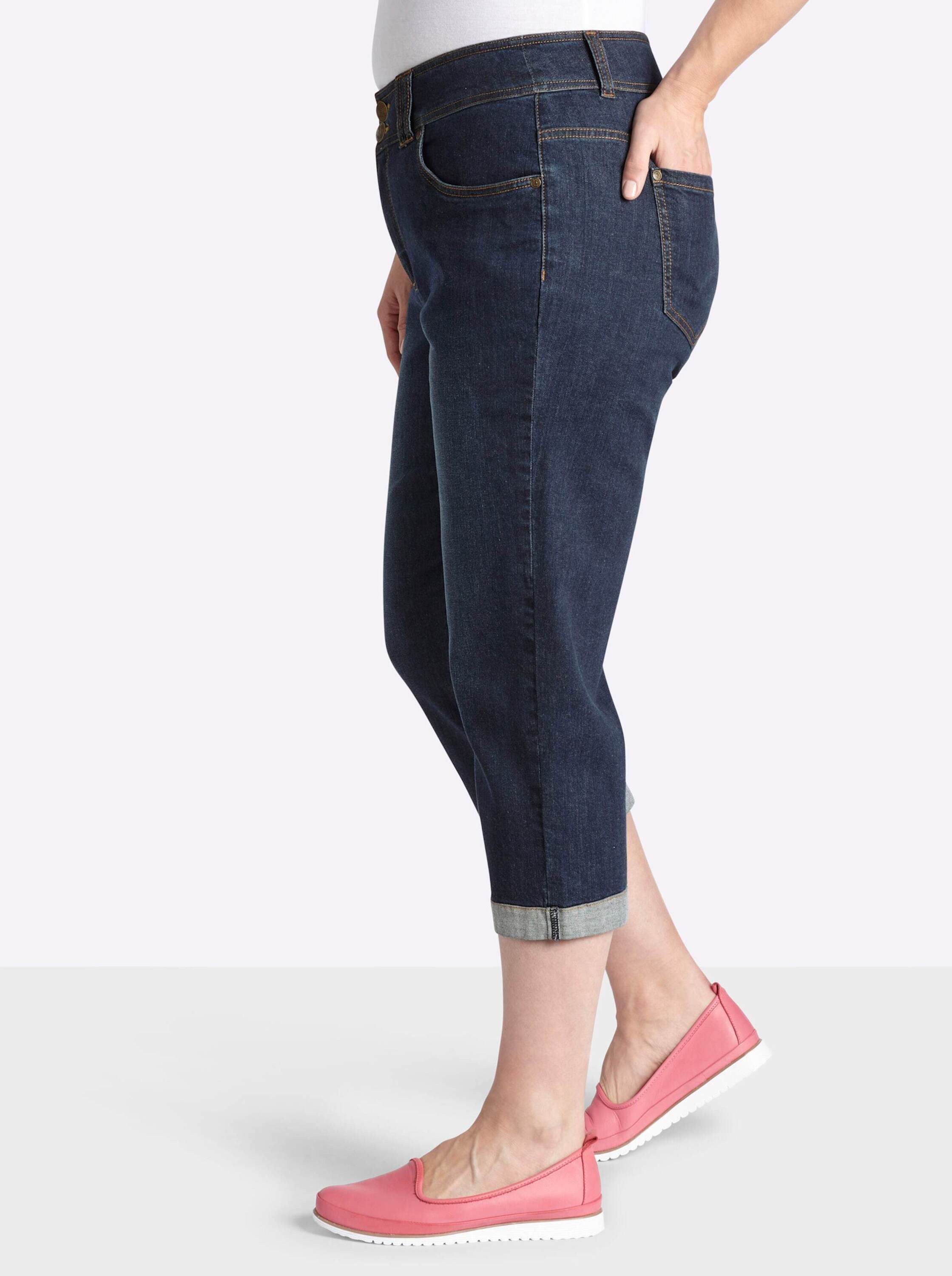 Sheego Jeansshorts 3/4-Jeans erhöht