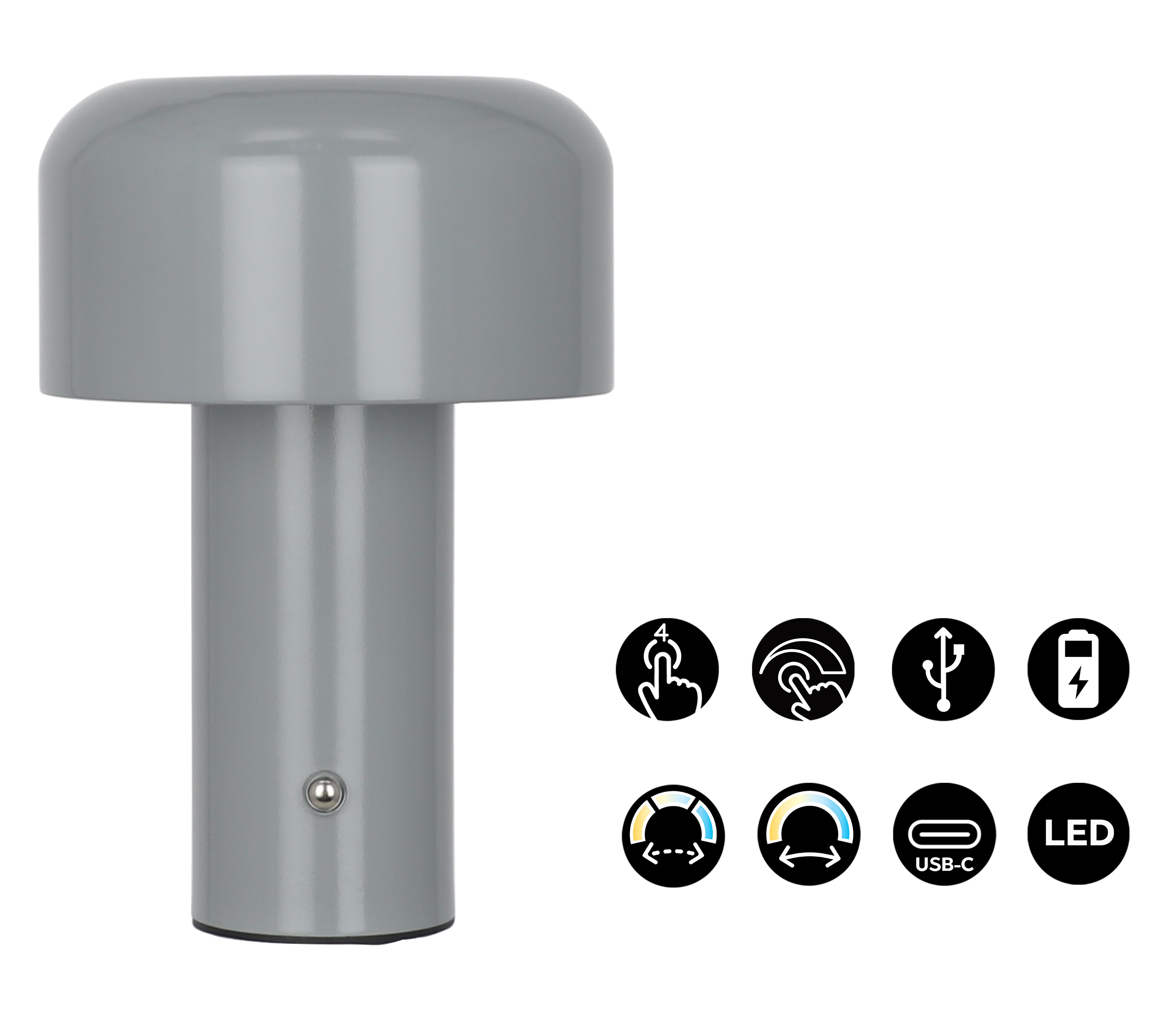 OTTO home LED Tischleuchte Ronno, Dimmer, Dimmfunktion, Ein-/Ausschalter, Farbsteuerung, USB-Ladefunktion, mehrere Helligkeitsstufen, LED fest integriert, warmweiß - kaltweiß, USB-C, Akku, Typ-C-Ladekabel, CCT, Tischlampe kabellos, Akkulampe. Reduzierter Preis € 17,95. Unverbindliche Preisempfehlung € 29,99