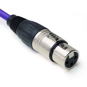 keepdrum Mikrofonkabel 10m Lila Audio-Kabel, XLR, 4 Stück