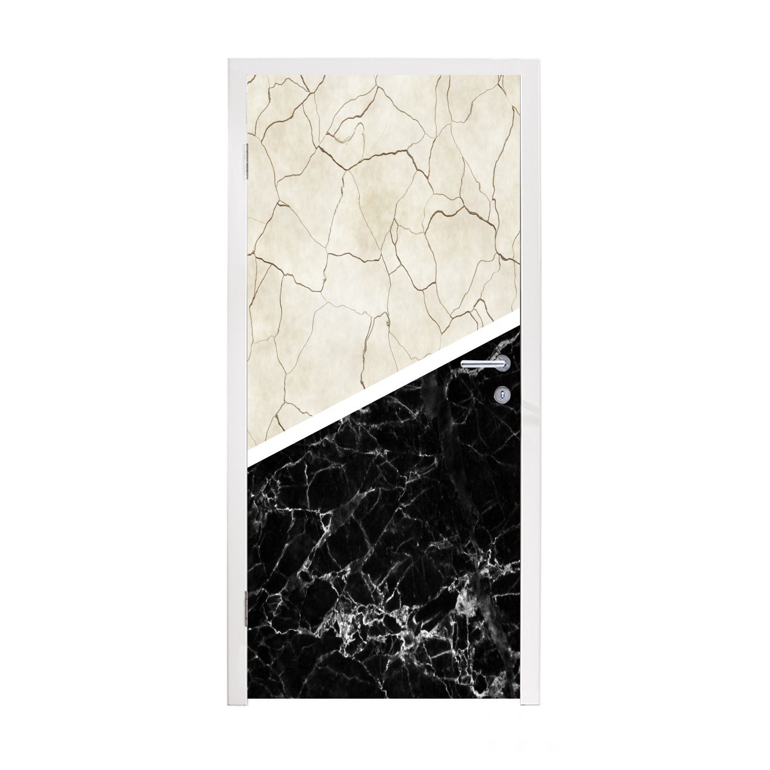 MuchoWow Türtapete Marmor - Muster - Luxus, Matt, bedruckt, (1 St), Fototapete für Tür, Türaufkleber, 75x205 cm