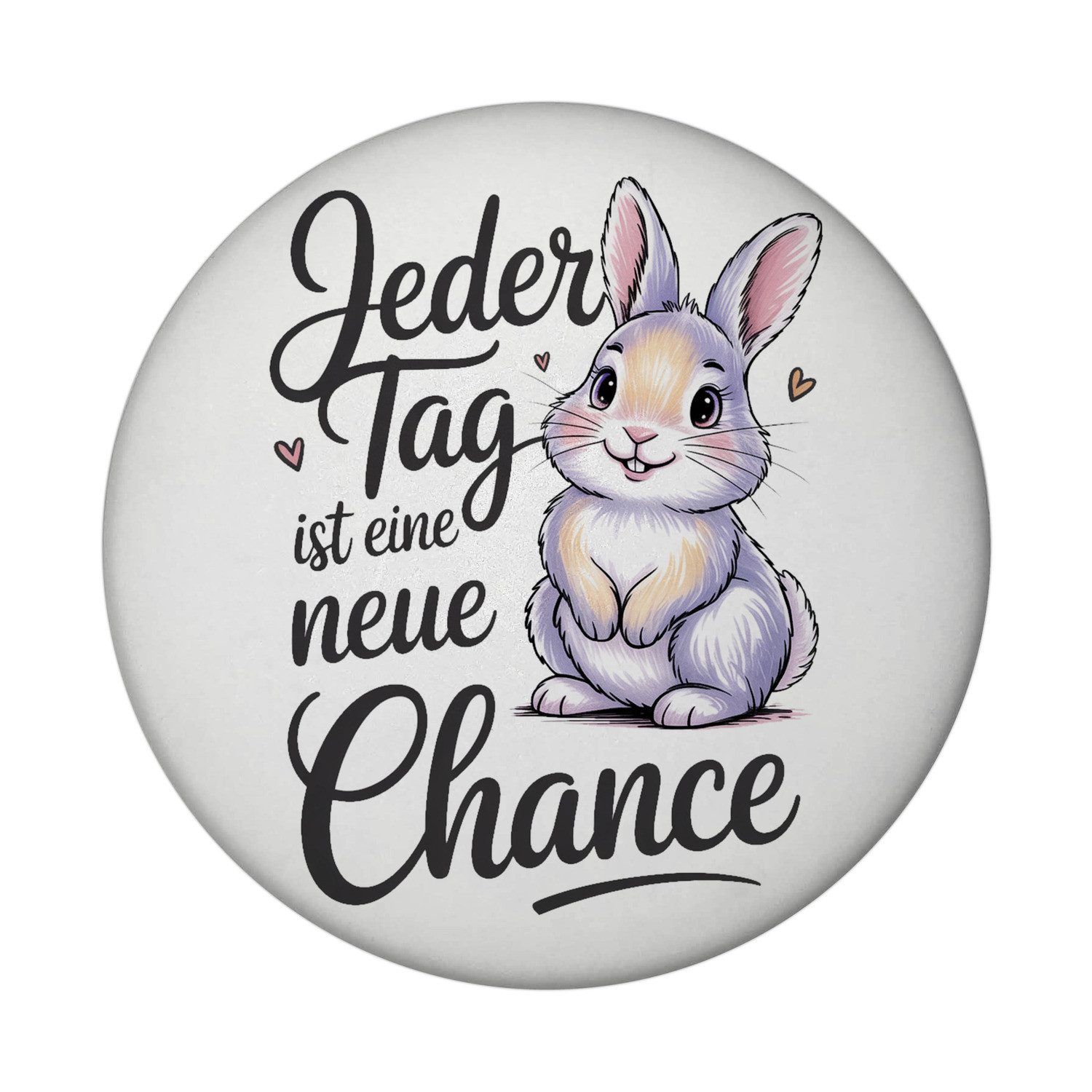 speecheese Magnet Hase mit Herzen Jeder Tag ist eine neue Chance Spruch Magnet