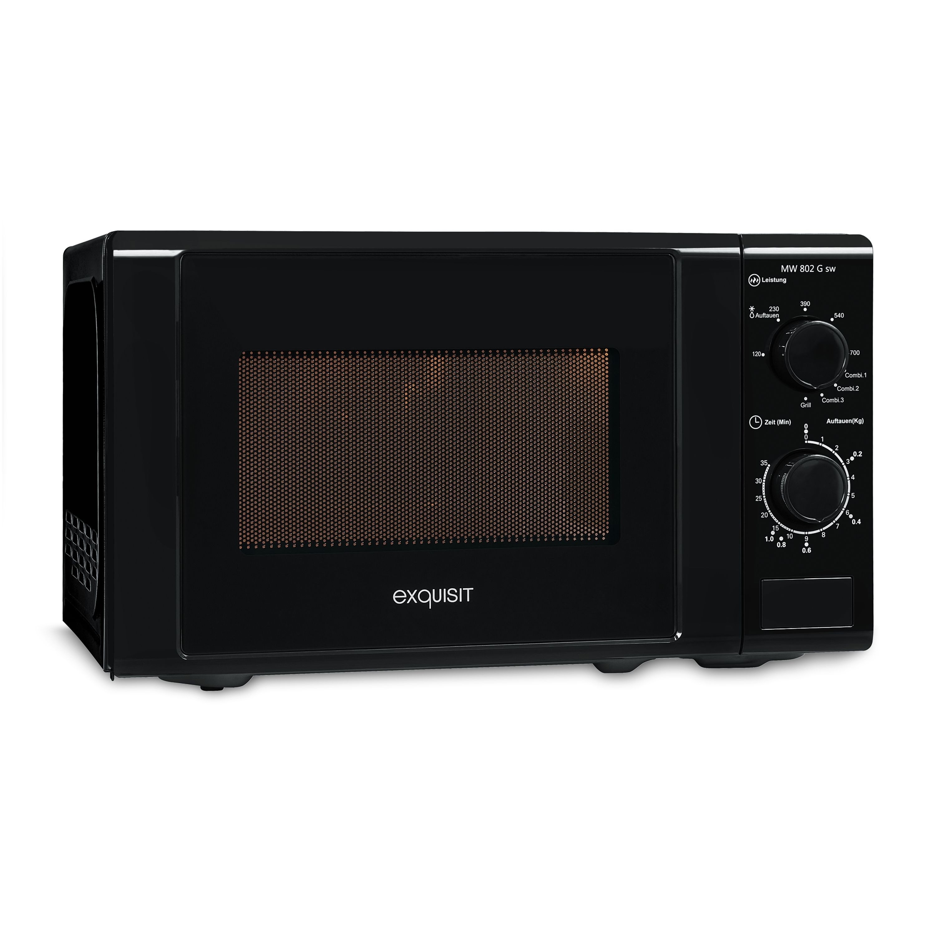 exquisit Mikrowelle MW 802, Mikrowelle, 20,00 l, 20 Liter, 25,5 cm Drehteller, inkl. Timer, einfach Bedienung, 700 Watt