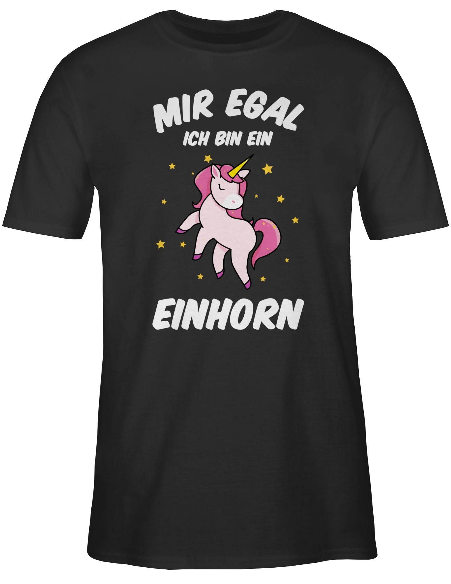 T-Shirt Mir egal ich bin ein Einhorn - weiß