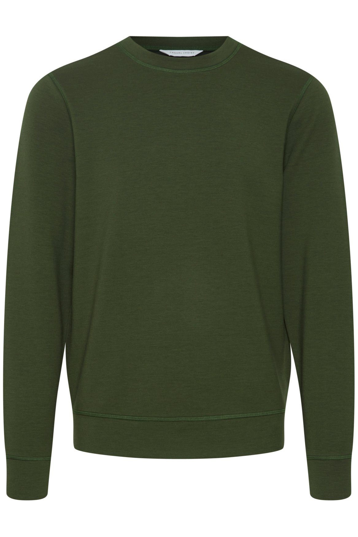 Casual Friday Sweatshirt Basic Langarm Rundhals Pullover CFSebastian 5917 in Grün