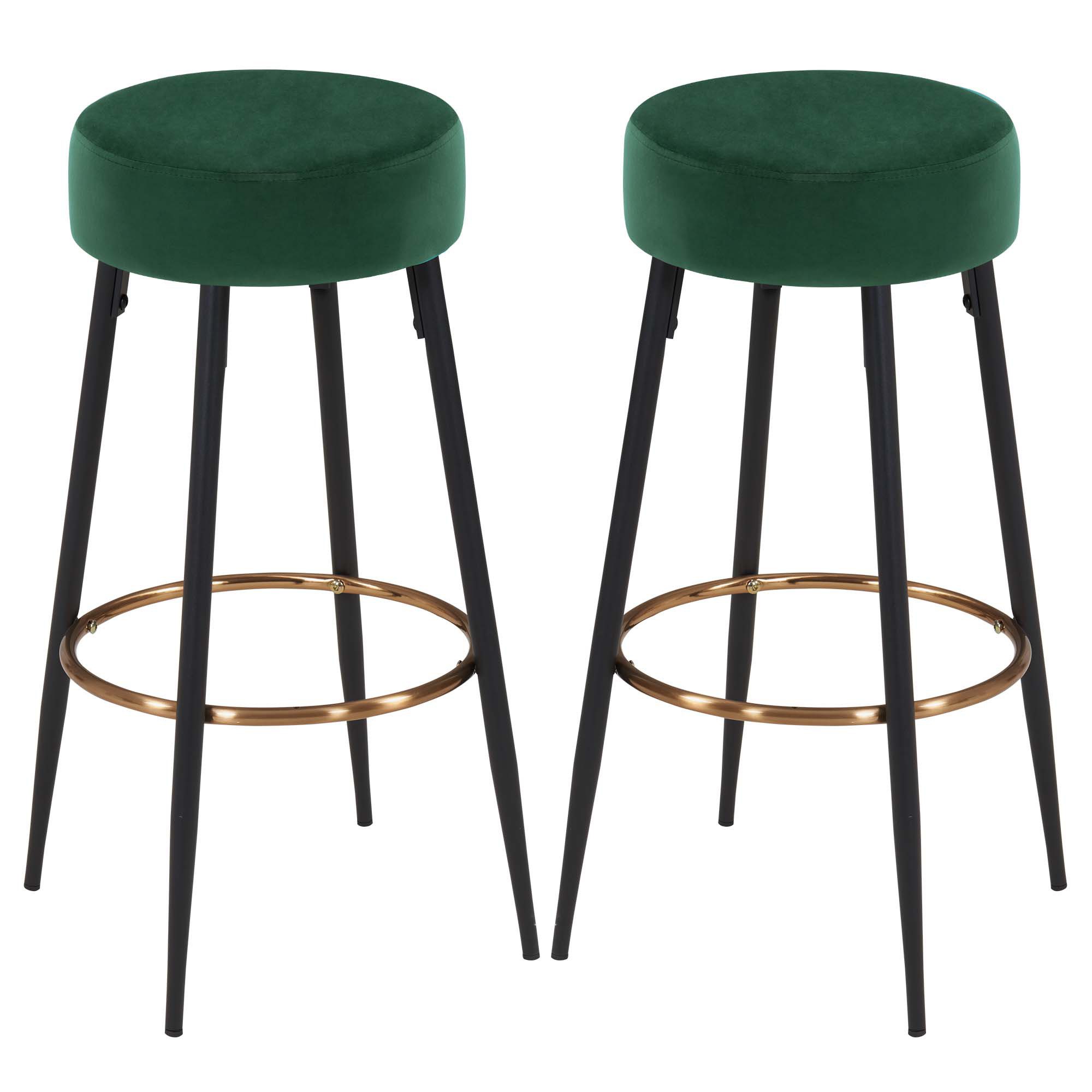 Duhome Barhocker (5168F), Barstühle 2er Set Runde Tresenhocker Samt Bistroh günstig online kaufen