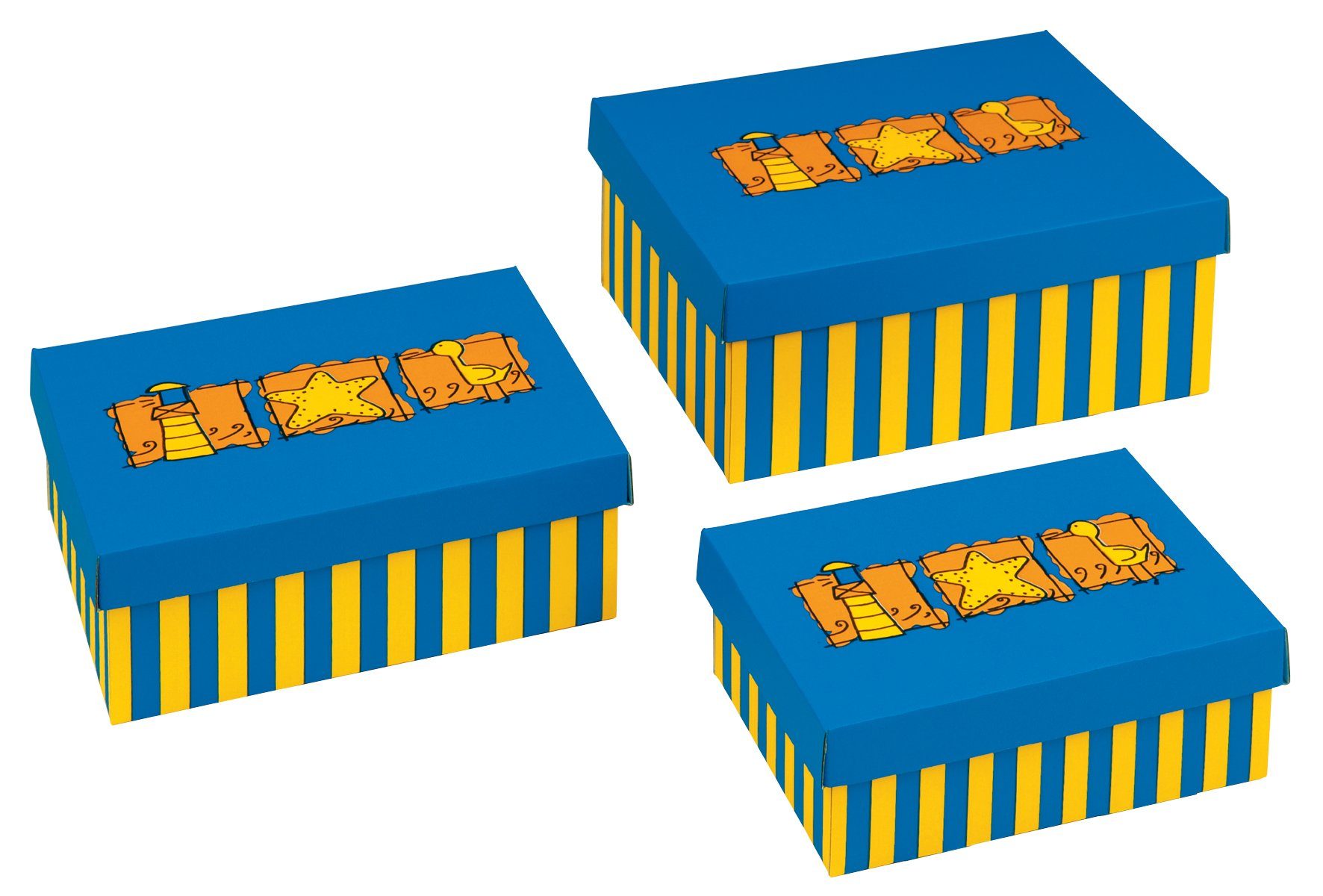 NIPS Aufbewahrungsbox BEACH (3er Set), Sommer-Motiv, günstig online kaufen