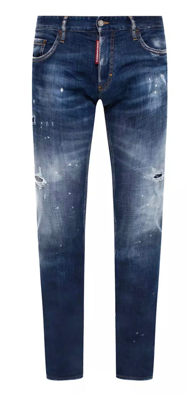 Dsquared2 5-Pocket-Jeans Skater Jeans Distressed Cloudy Wash mit Farbspritz günstig online kaufen