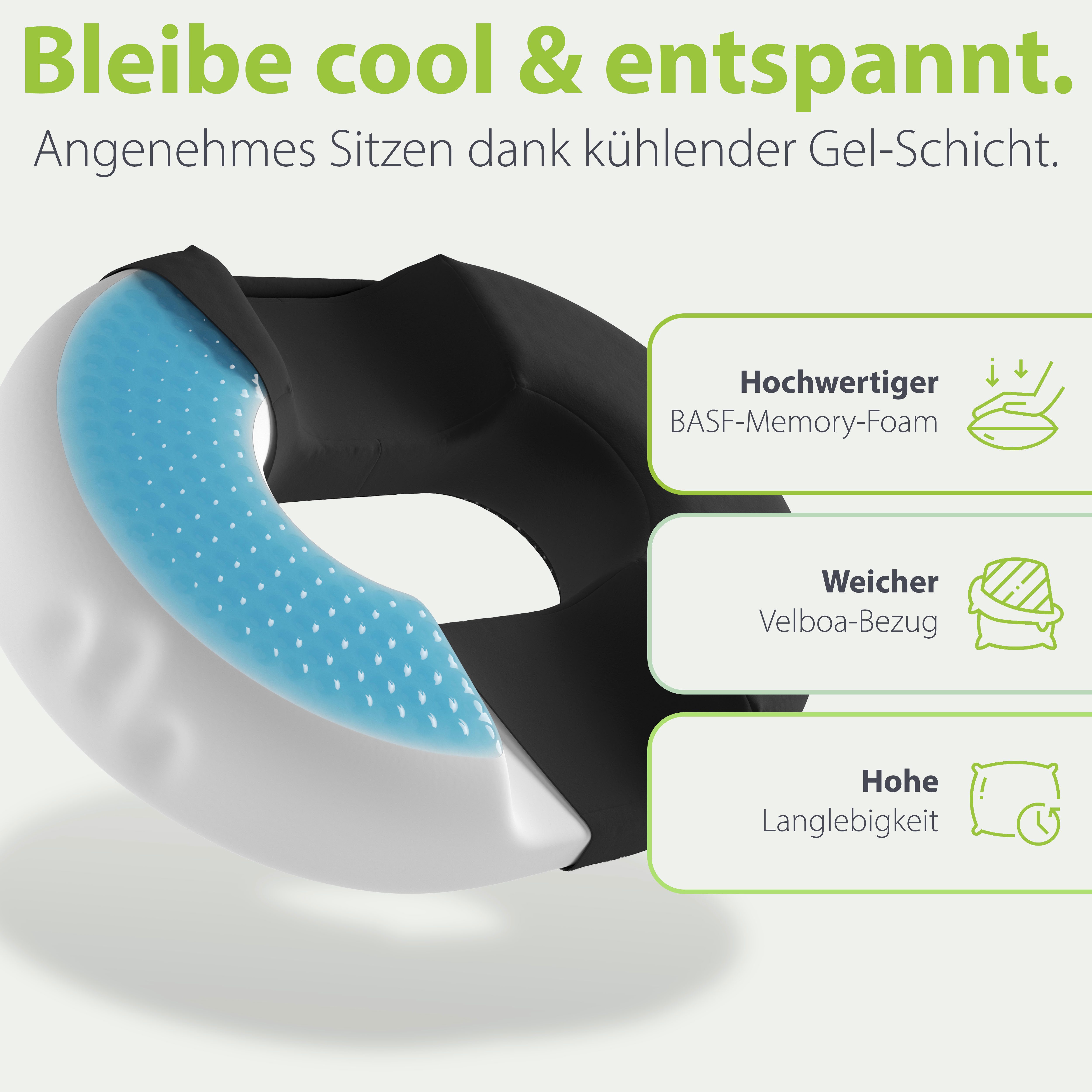 feela Sitzkissen Orthopädischer Sitzring – entlastet Steißbein & Becken beim Sitzen, Ideal nach OP, Schwangerschaft & bei Hämorrhoiden – mehr Komfort – Bild 3 von 5