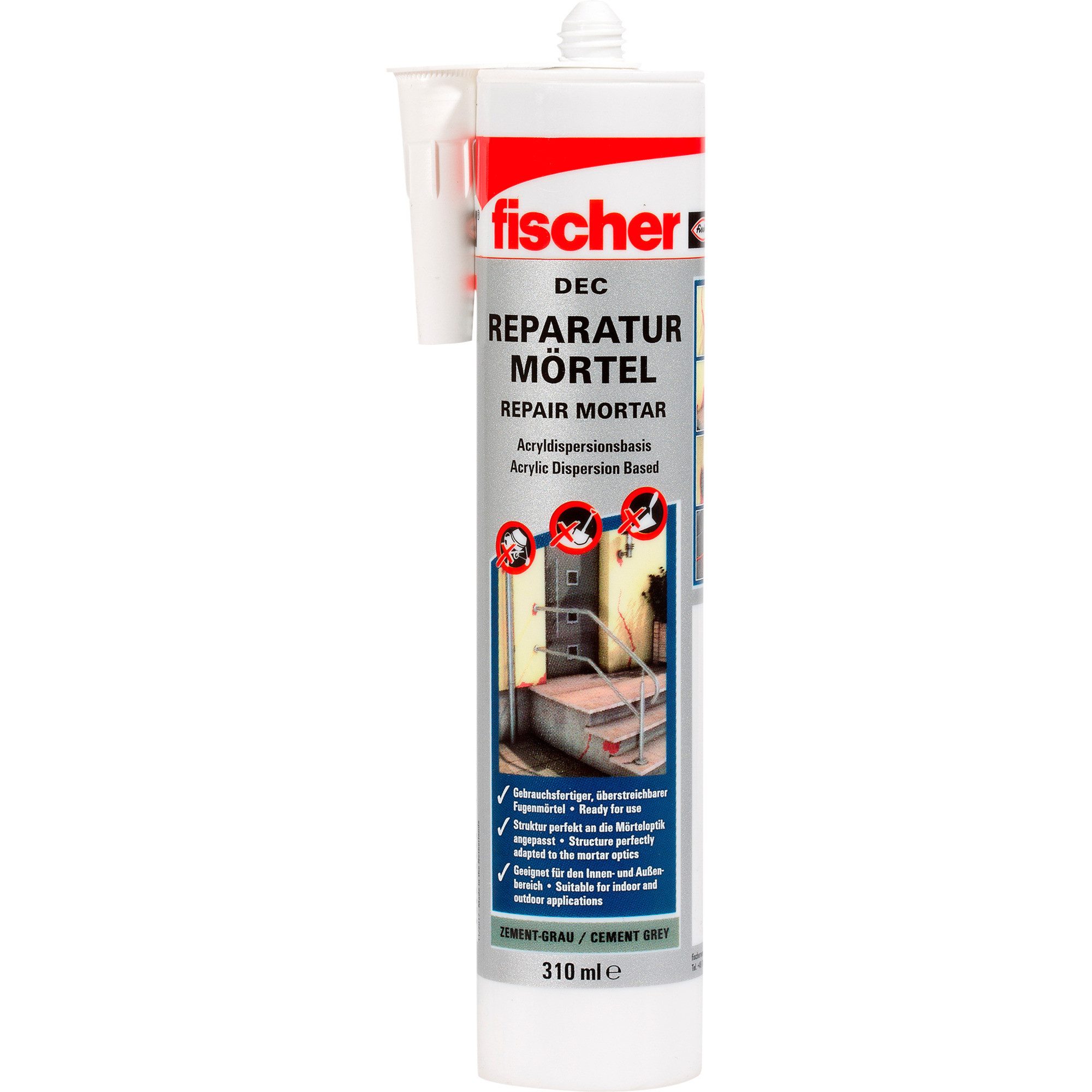 Fischer Fertigspachtel fischer Reparaturmörtel DEC ZEG zementgrau