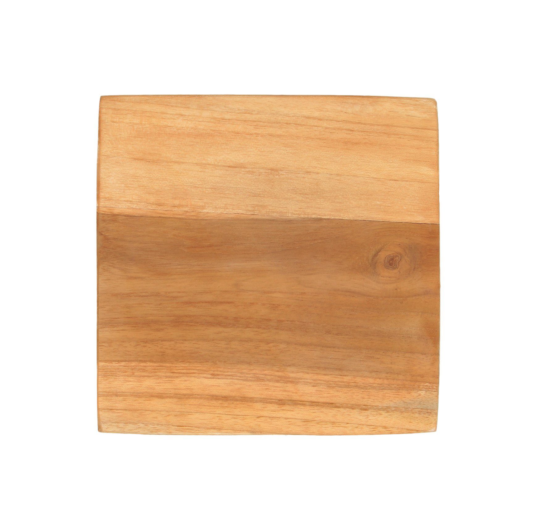 Spetebo Blumenständer Teak Blumenteller klein natur eckig - 15 cm (Packung, 1 St., mit 4 Füßen), Mini Holz Pflanzenhocker