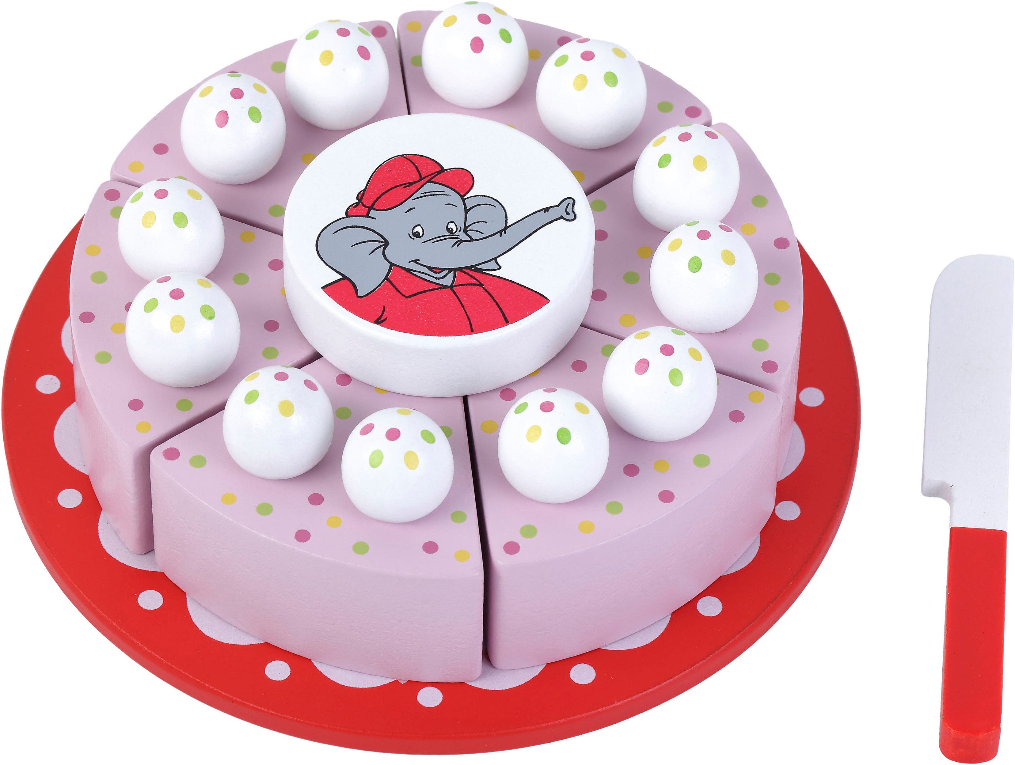 Tanner Spiellebensmittel Benjamin Blümchen Torte, zum Schneiden; aus Holz