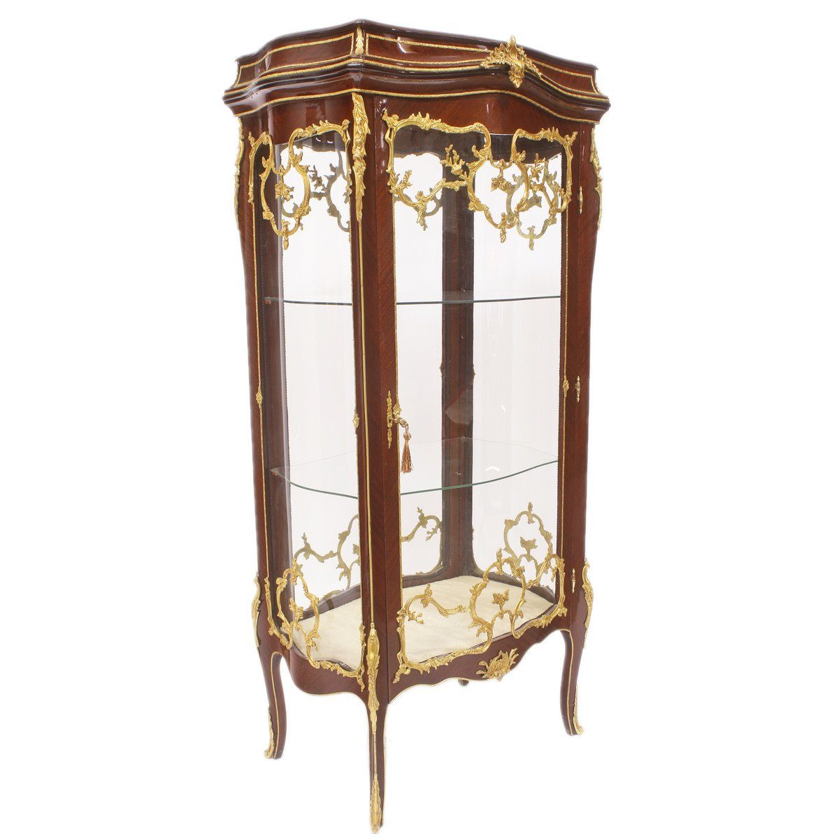 Casa Padrino Vitrine Barock Vitrine 74 x 63 x H. 174 cm - Barock Möbel - Vitrinenschrank - Wohnzimmerschrank