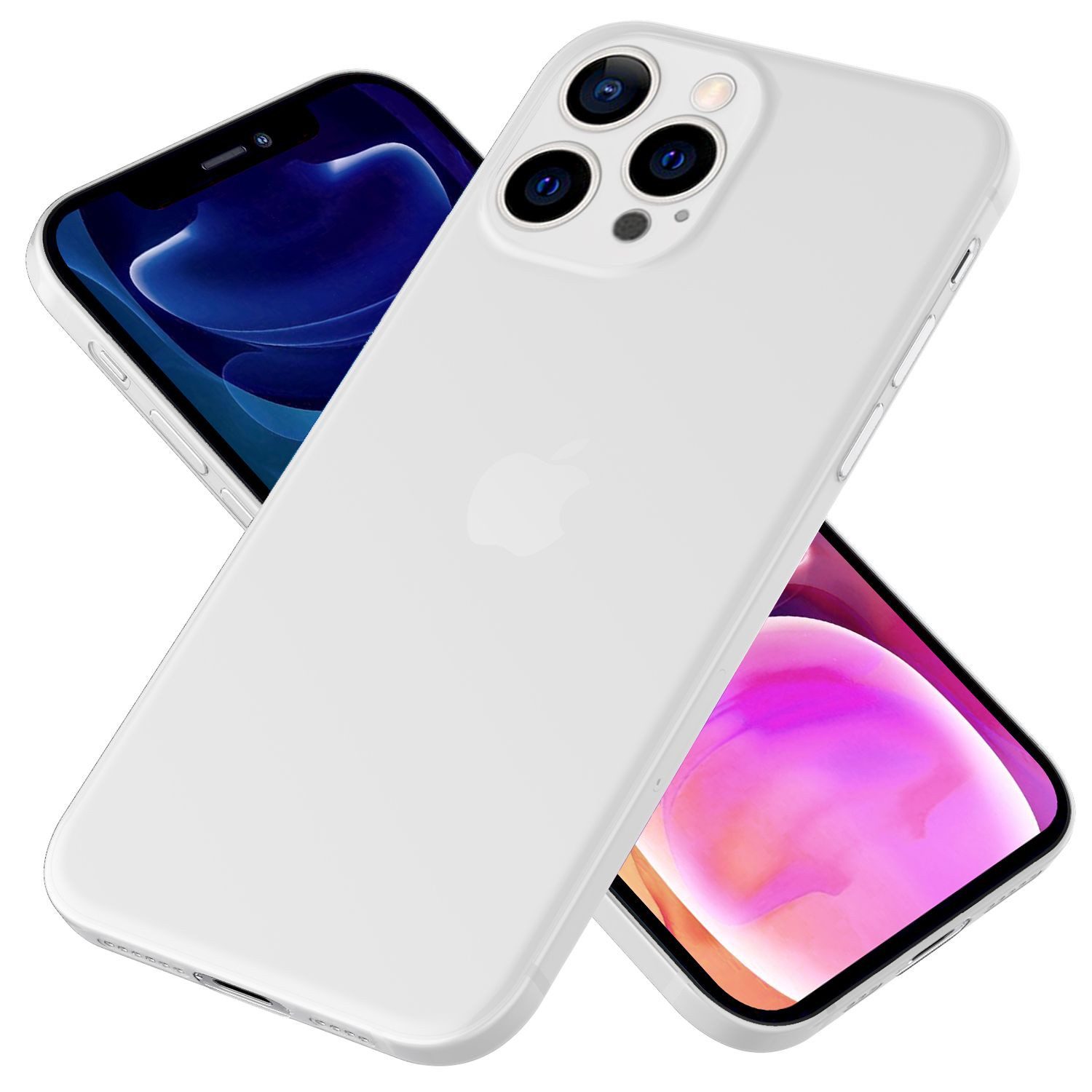 Nalia Smartphone-Hülle Apple iPhone 13 Pro Max 17 cm (6,7 Zoll), Extrem Dünnes Mattes Hardcase / 0,3mm Schlanke Hülle / Durchscheinend