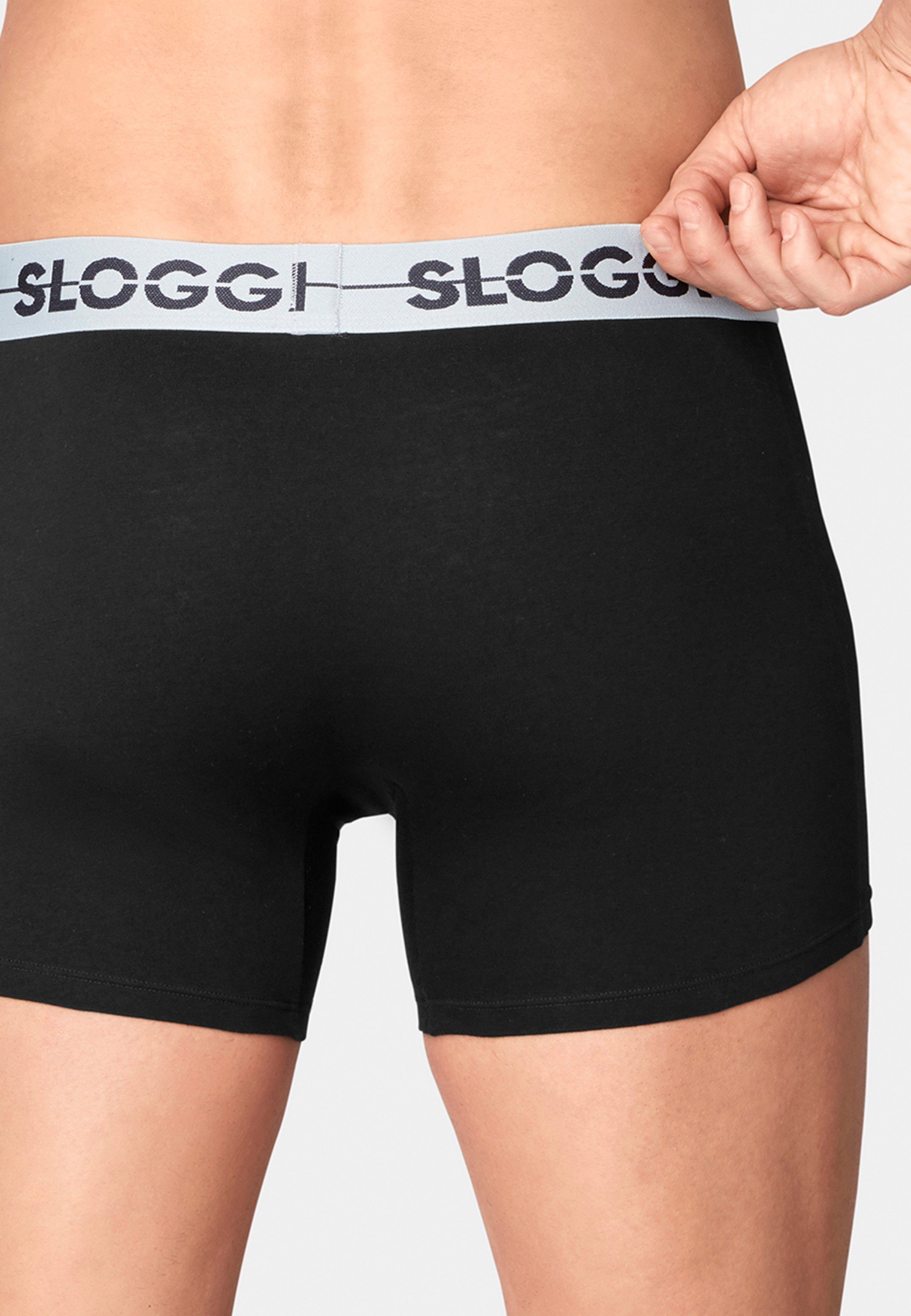 Perfekter 3er Schwarz (Spar-Set, Long Eingriff Sitz - Baumwolle Go Pack Pant Retro Sloggi / Short 3-St) - Ohne - Boxer