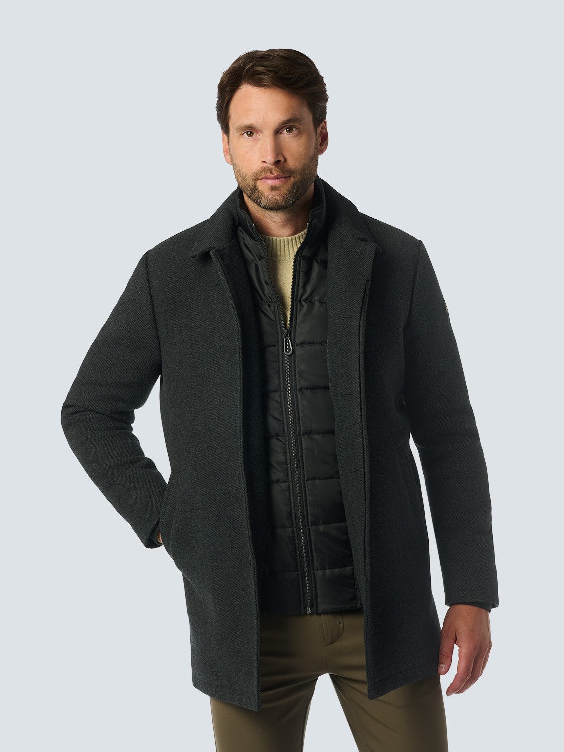 NO EXCESS Parka No Excess Jacke Long Fit mit abnehmbarer Front