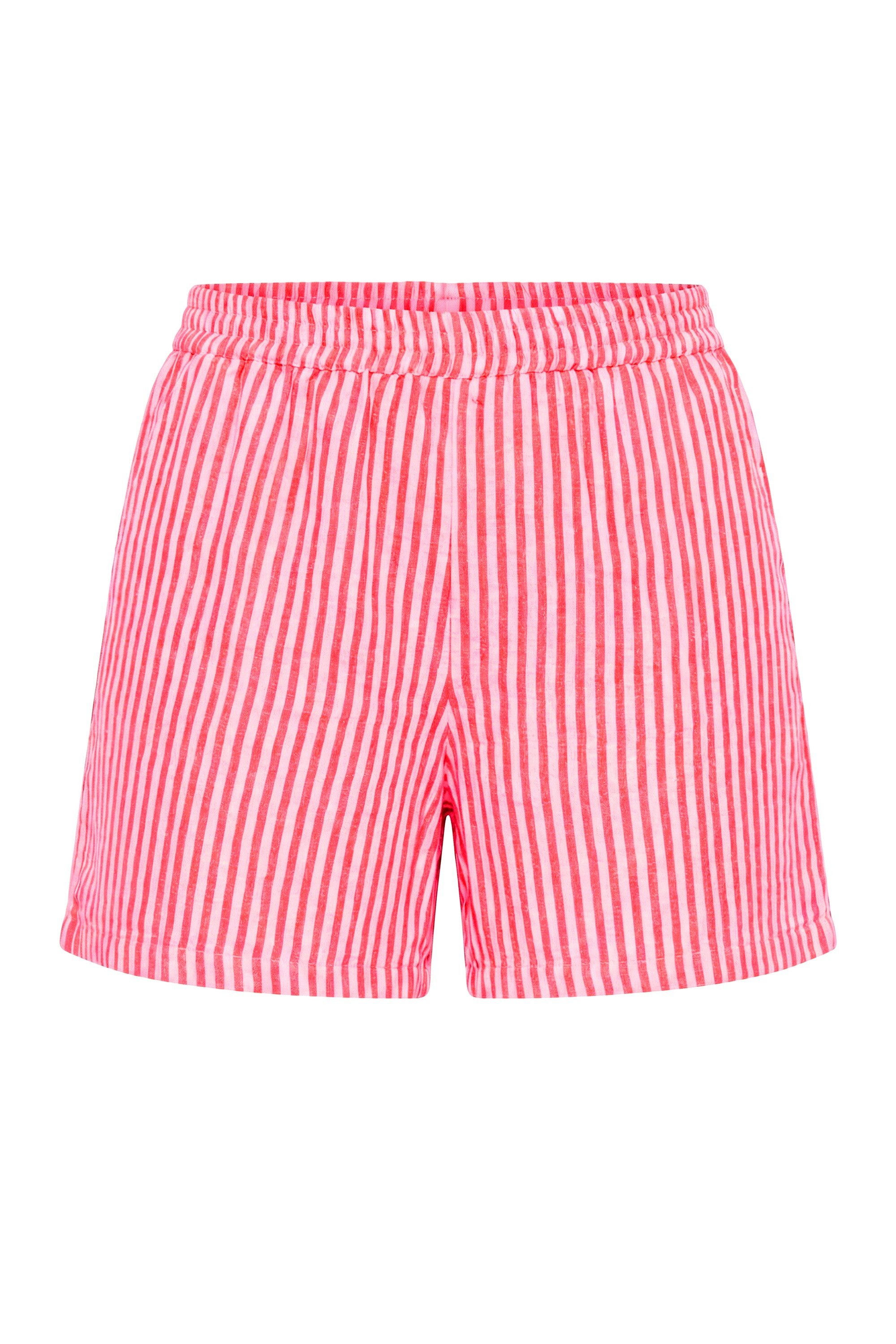 Angel of Style Jeansshorts Shorts weites Bein Musselin Streifen Elastikbund