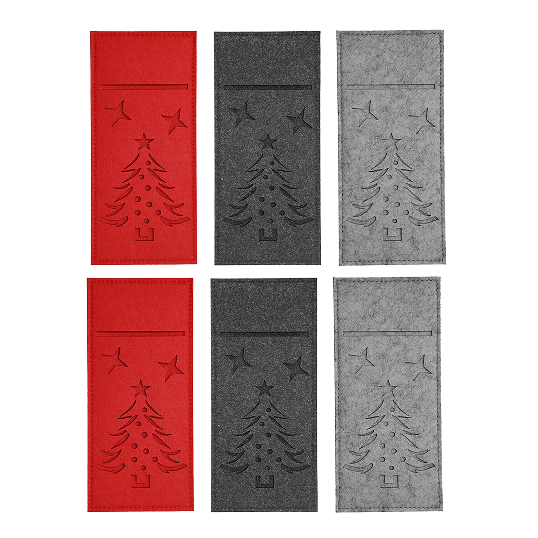 Annastore Besteckhalter 6 x Bestecktaschen aus Filz Besteckhalter Weihnacht günstig online kaufen