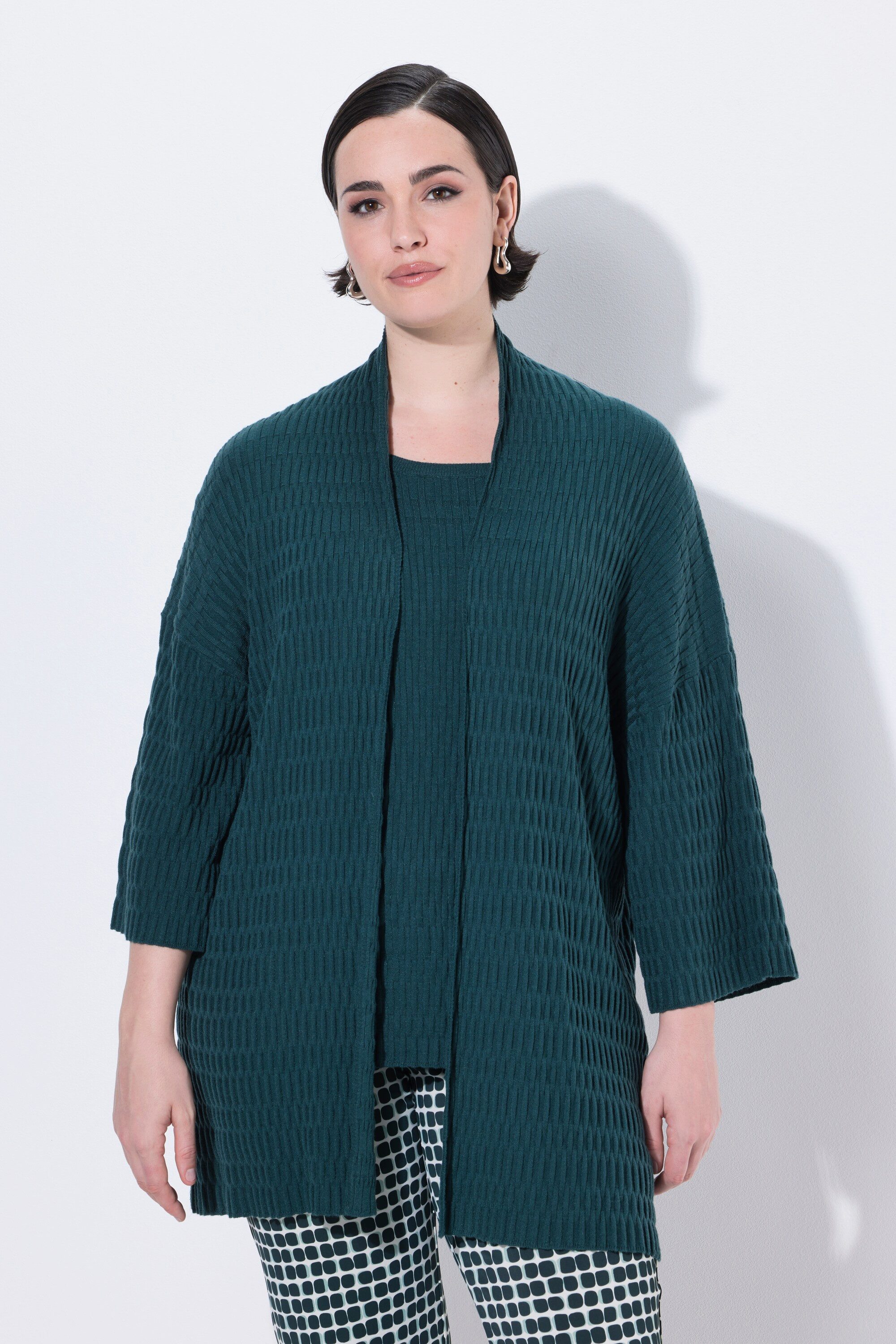 Ulla Popken Strickjacke Strickjacke Strukturstrick Oversized günstig online kaufen