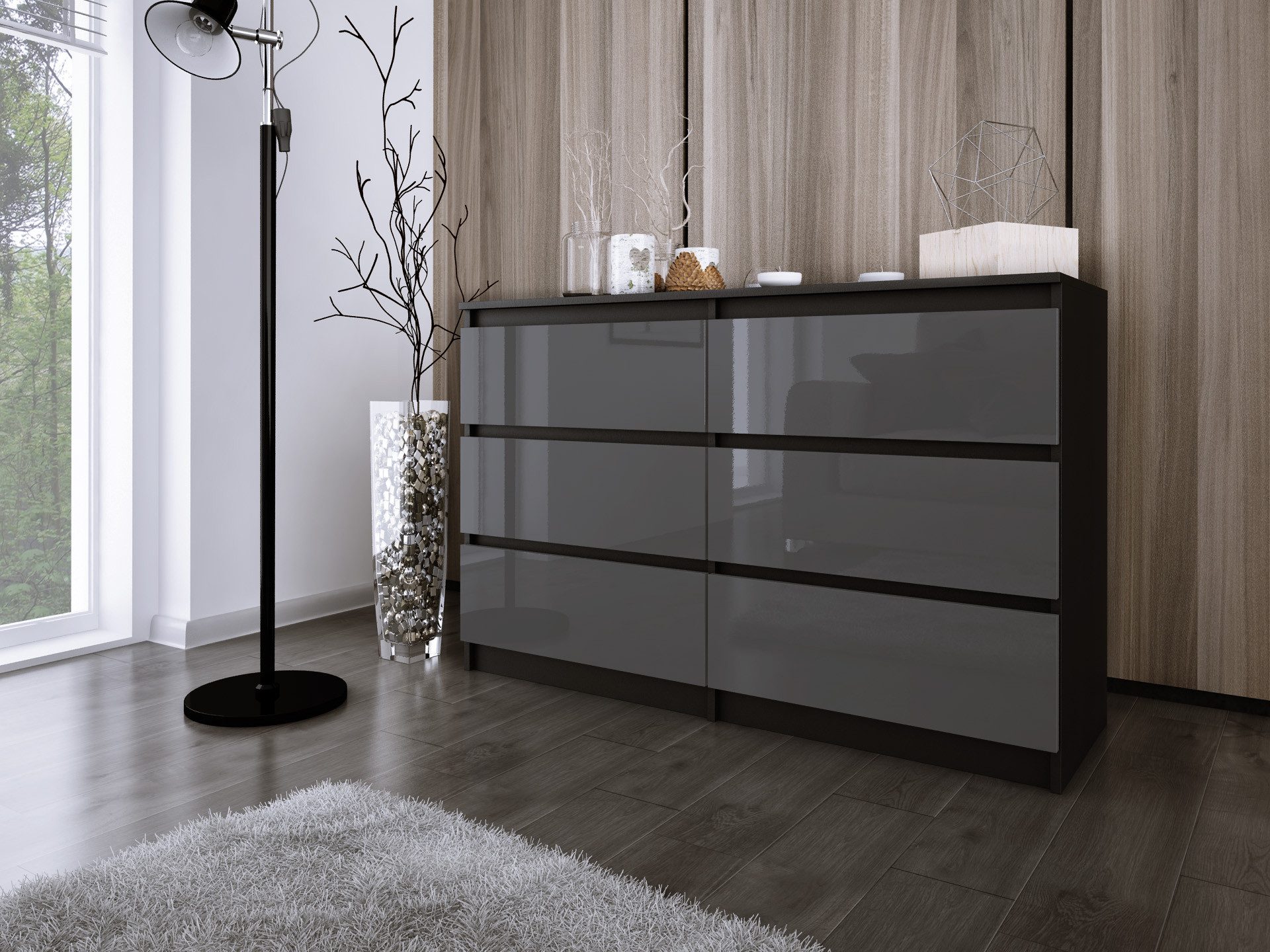 Faizee Möbel Schubkastenkommode Kommode ZOE 6 Schubladen - Modernes Design für Ihre Wohnräume