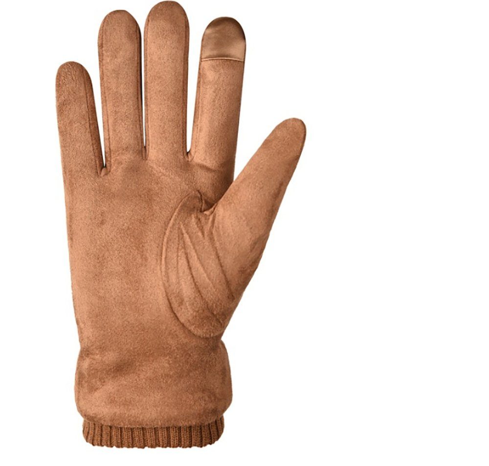 Kunstlederhandschuhe für dicker Touchscreen Reiten Fleecehandschuhe UG möglich und im L.Ru Winterwärme, Plüsch Freien