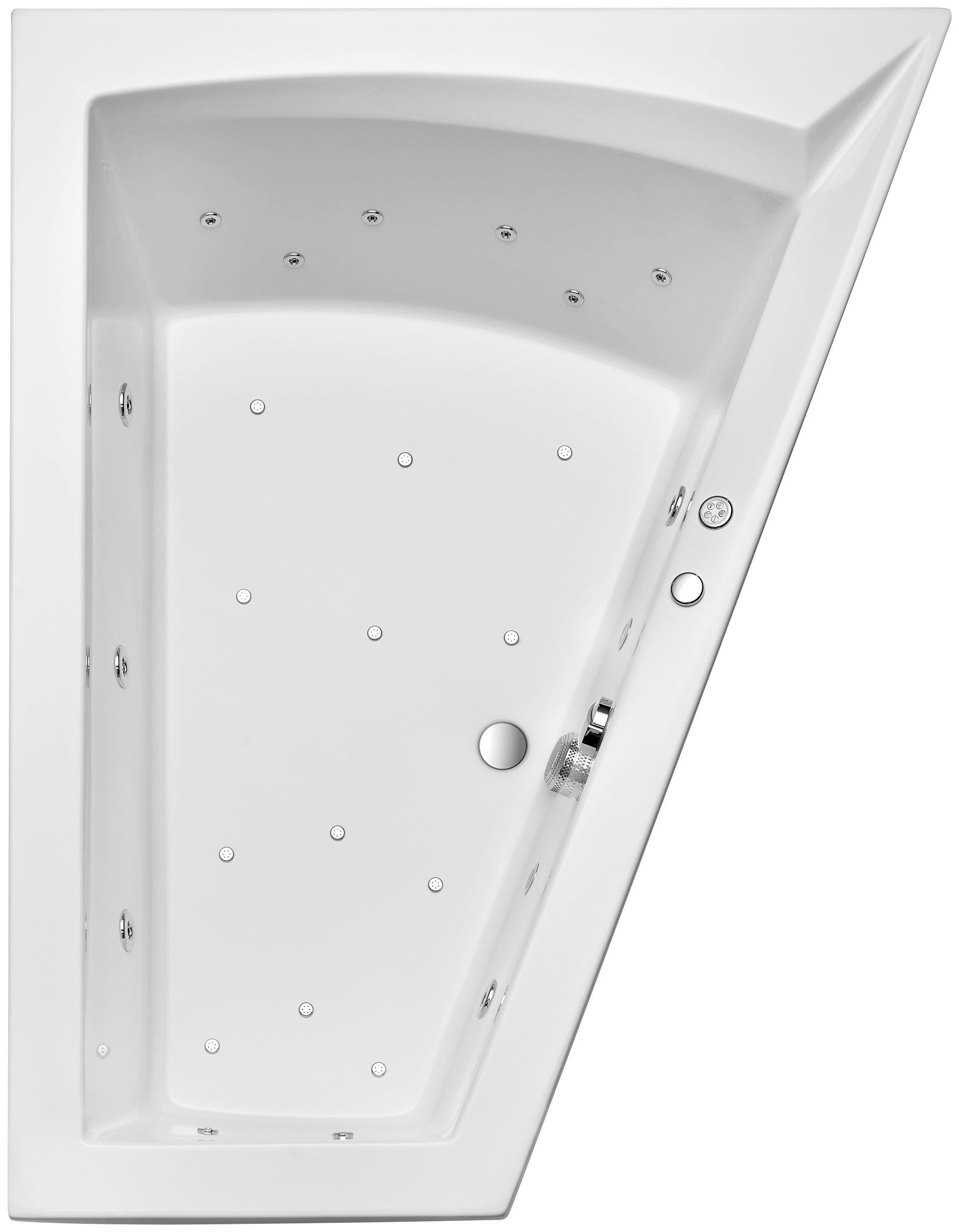 OTTOFOND Whirlpool-Badewanne Galia II Mod. A, (Set), 175x135 cm