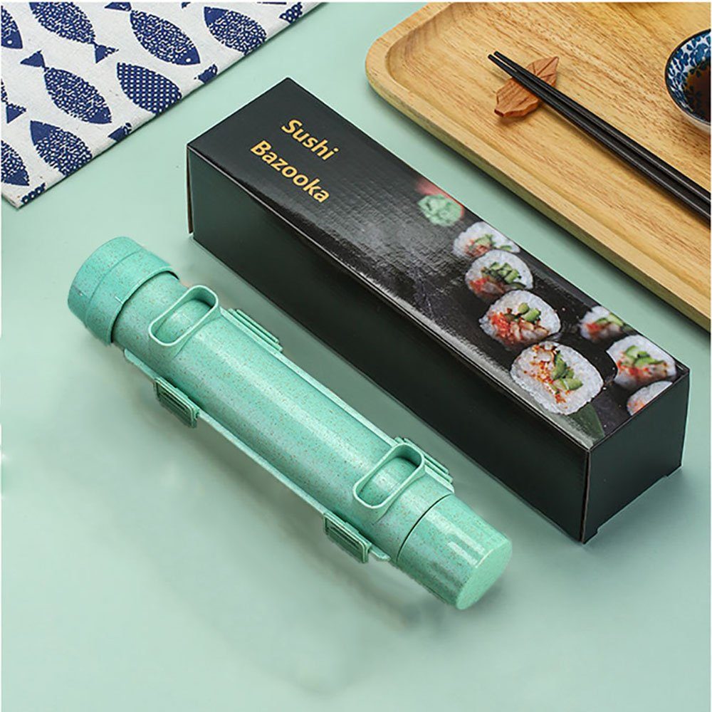 Sushi-DIY-Maschine, NUODWELL Sushi-Bazooka, Grün Sushiteller Zubereitungswerkzeuge gemeinsame