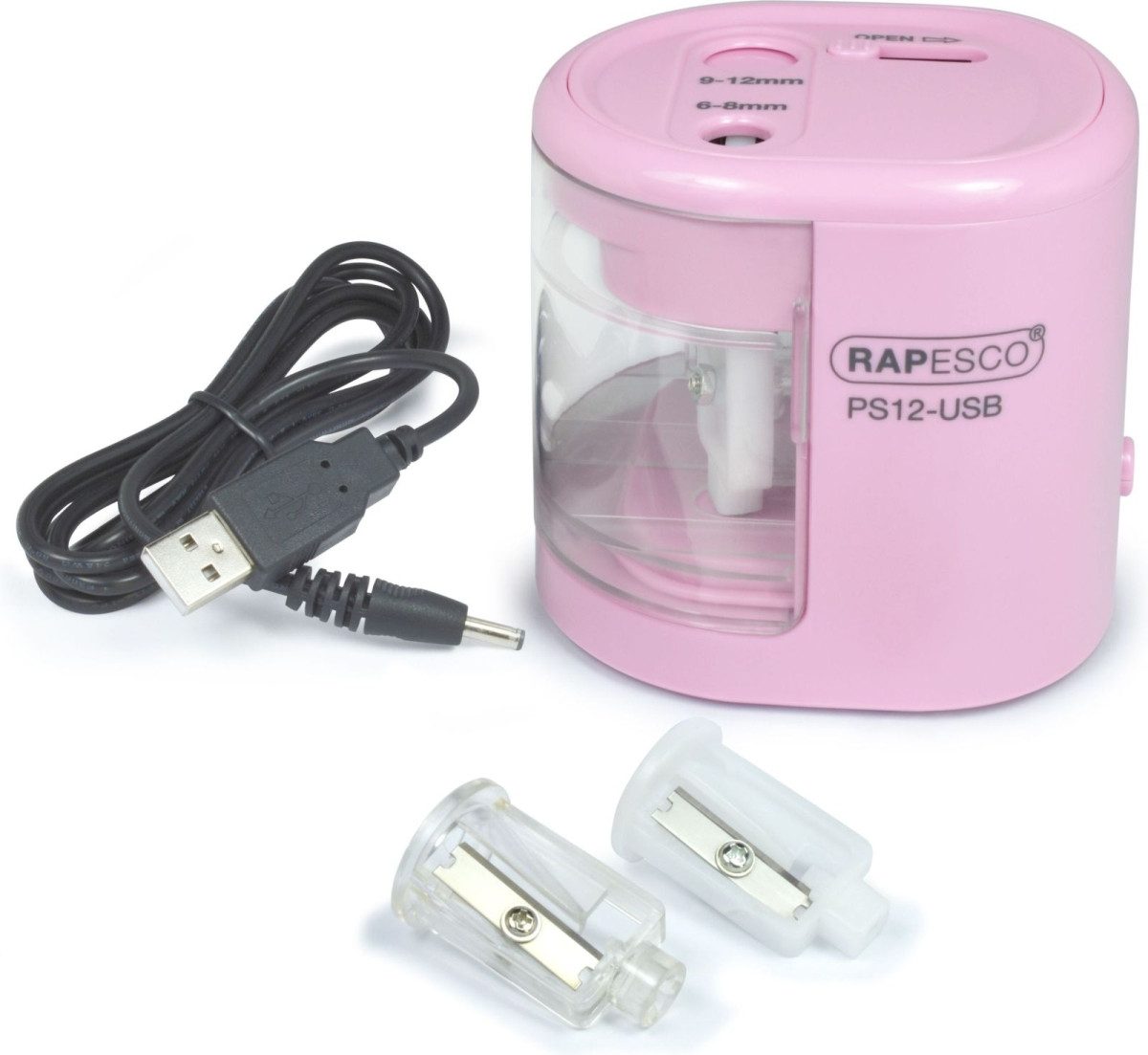 RAPESCO Anspitzer Anpitzer PS12-USB elektrisch rosa