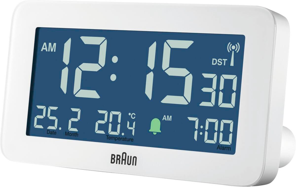 Braun Wecker Braun Uhren BC10W Funkwecker Uhren/Wecker Weiss günstig online kaufen