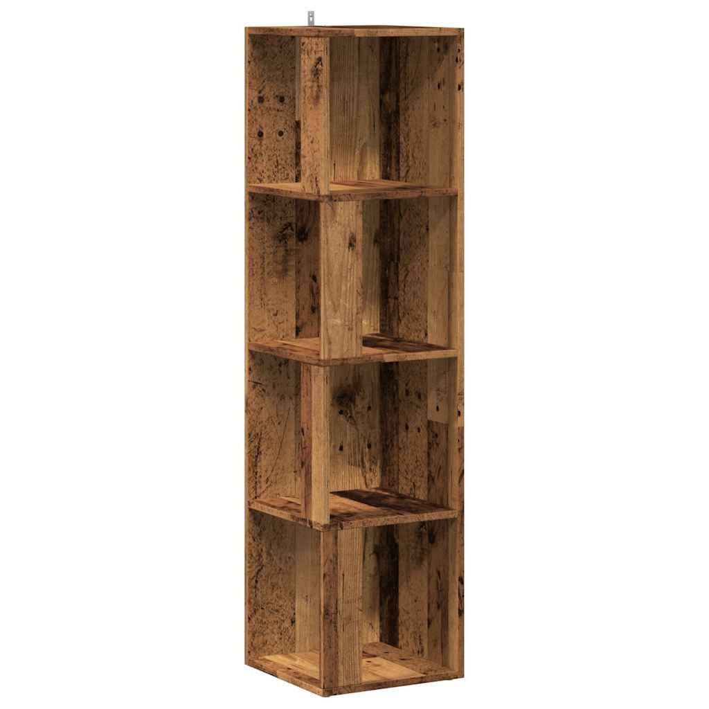 vidaXL Eckregal Eckregal Altholz-Optik 33x33x132 cm Holzwerkstoff, 1-tlg.