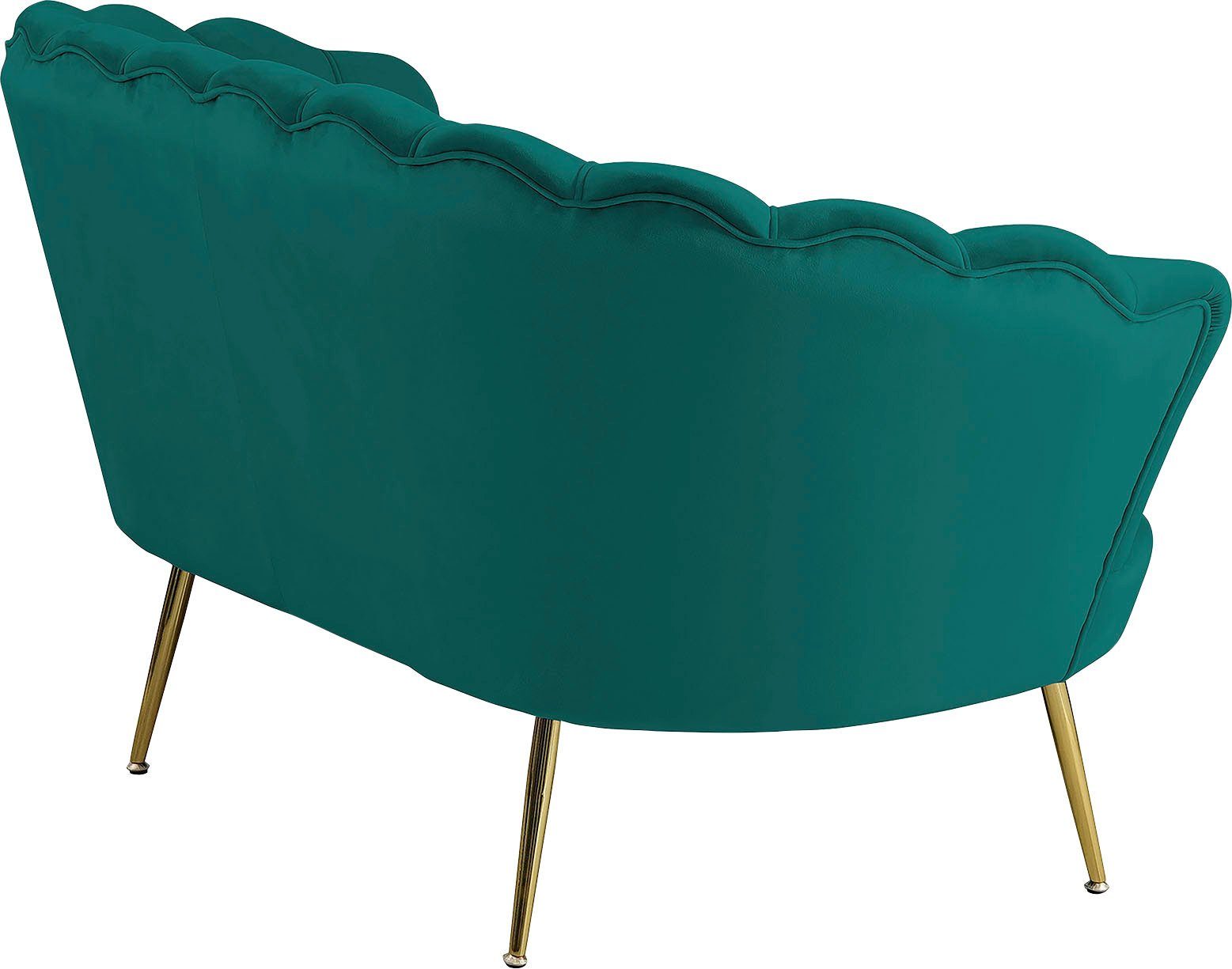 SalesFever 2-Sitzer Grün extravagantes Breite Clam, Muscheldesign, 136 cm