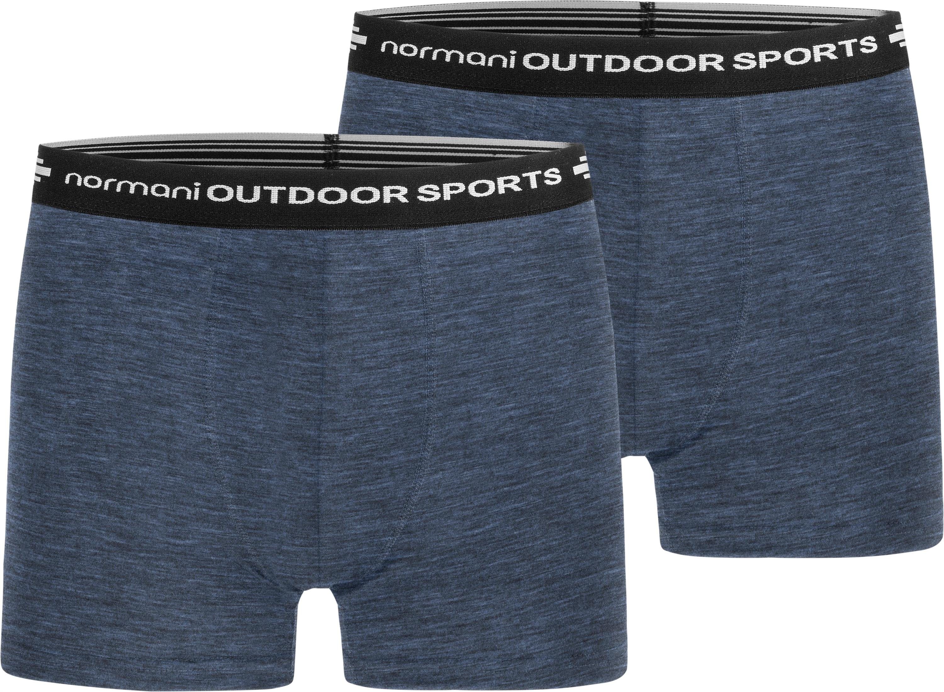 normani Retro Boxer 2er Pack Herren Merino Boxershorts Unterhose Sportunterhose Funktionsunterwäsche aus 100% Merinowolle