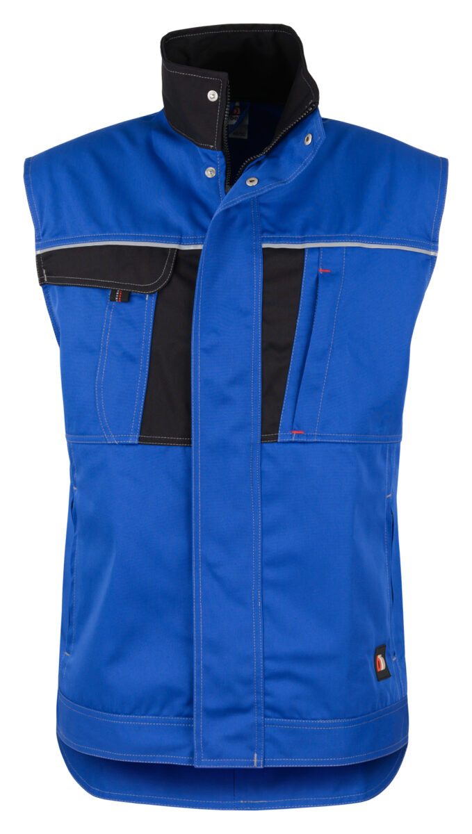 BEB Arbeitsweste beb HANDWERK Herren Weste INFLAME Polyestermix Kornblau/Schwarz