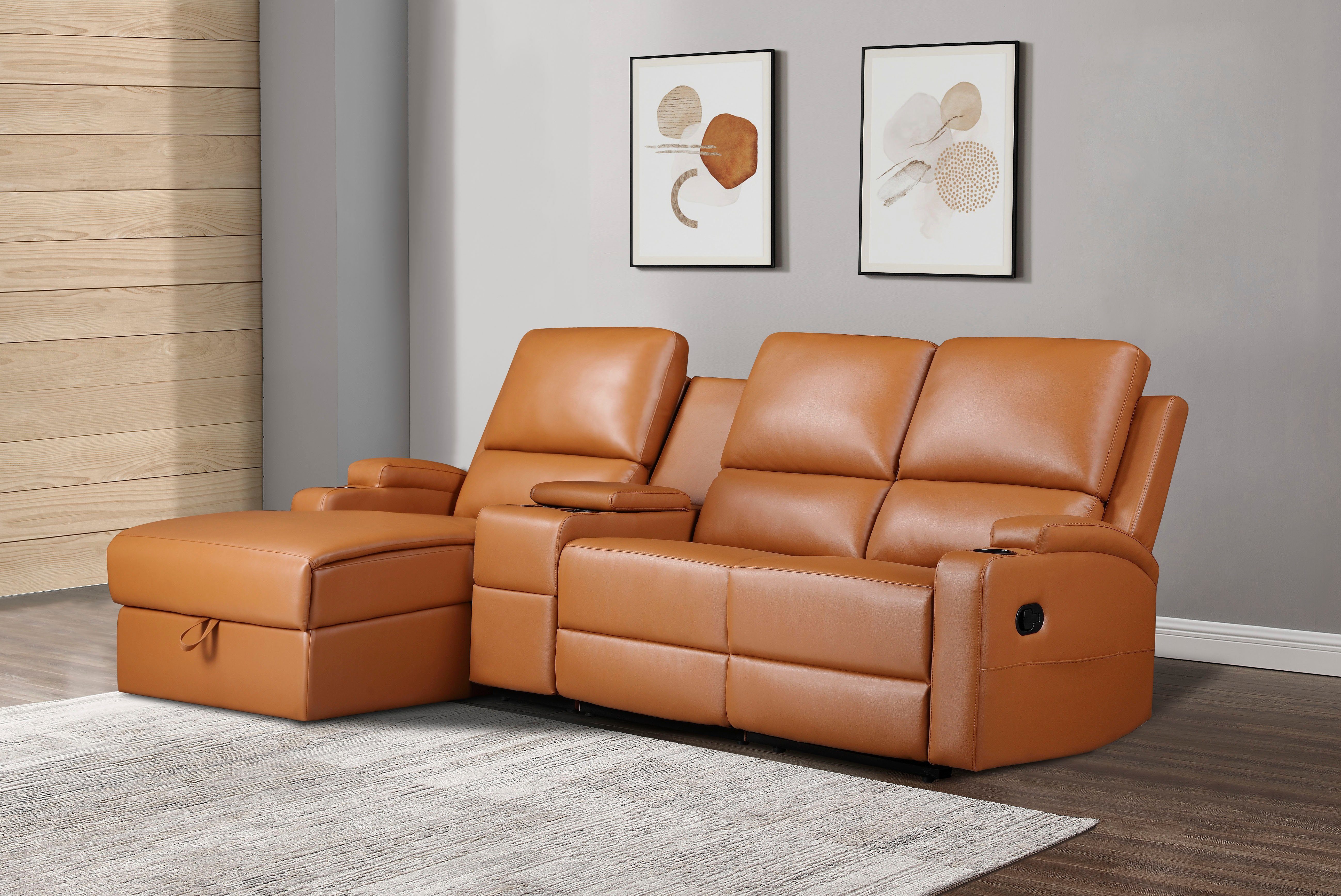 Home affaire Ecksofa NAPORI Multimediasofa, 3er Kinosessel XXL, L-Form, 3 Bezugsstoffe, Kinosofa mit Relaxfunktion, Getränkehalter, Staufach und Staukasten